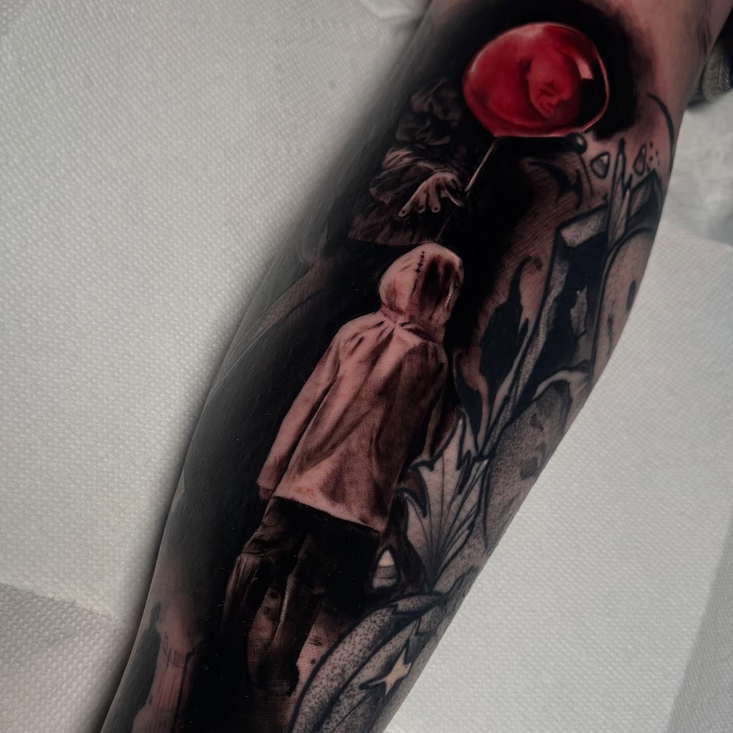 Tattoo by @cassangelotattoo — dark_realism, black_and_grey