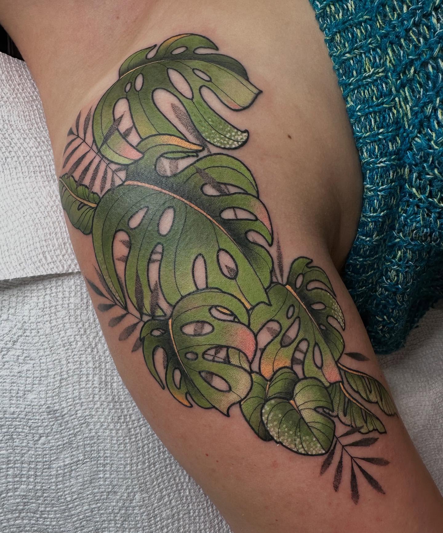Tattoo by @sierra_does_tattoos — geometric, illustrative