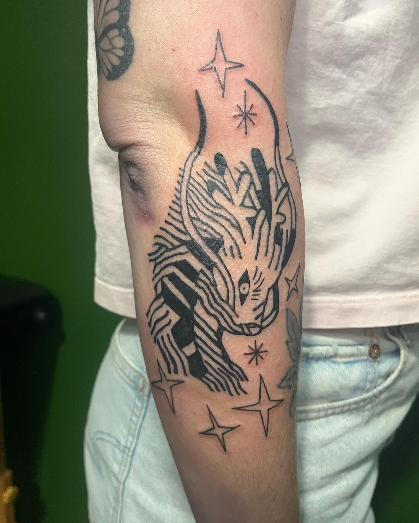 Tattoo by @birdfingers — black_and_grey