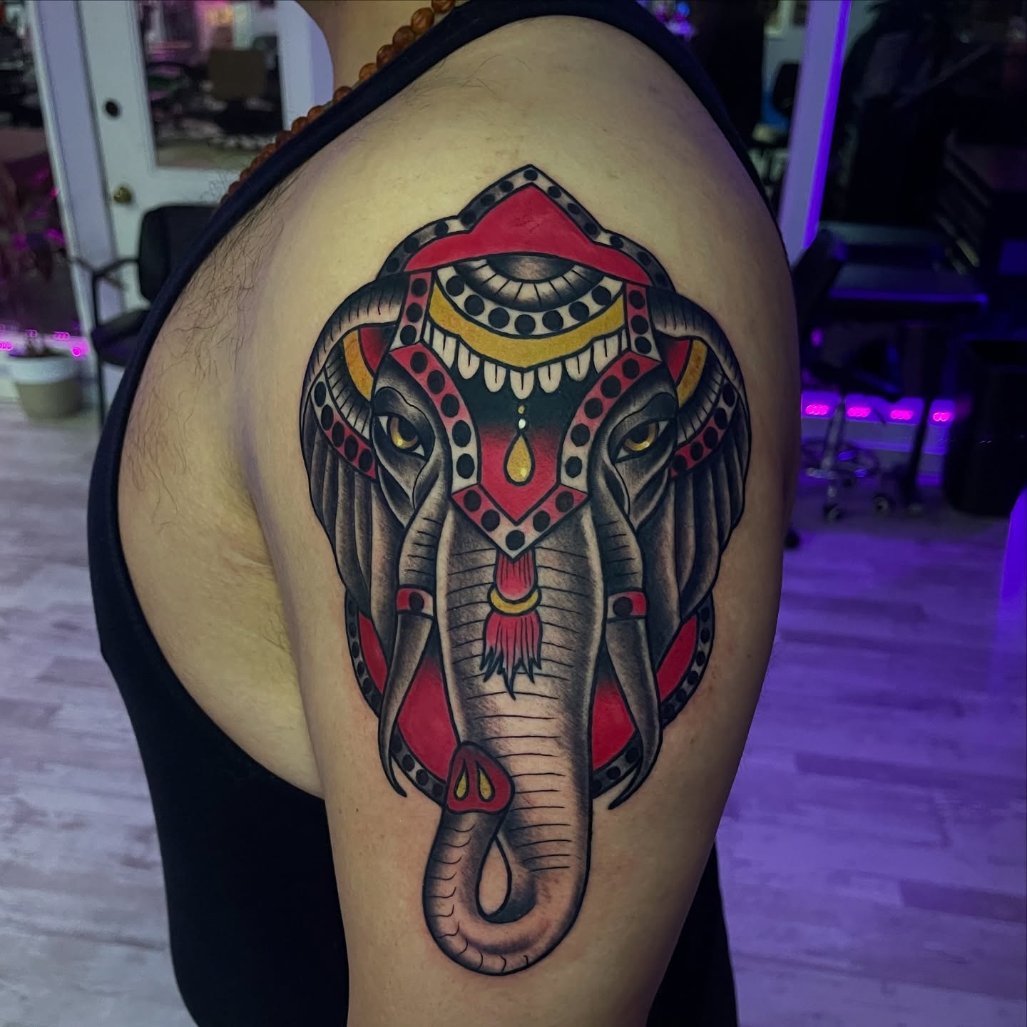 Tattoo by @inkedbymiked — american_traditional, dotwork