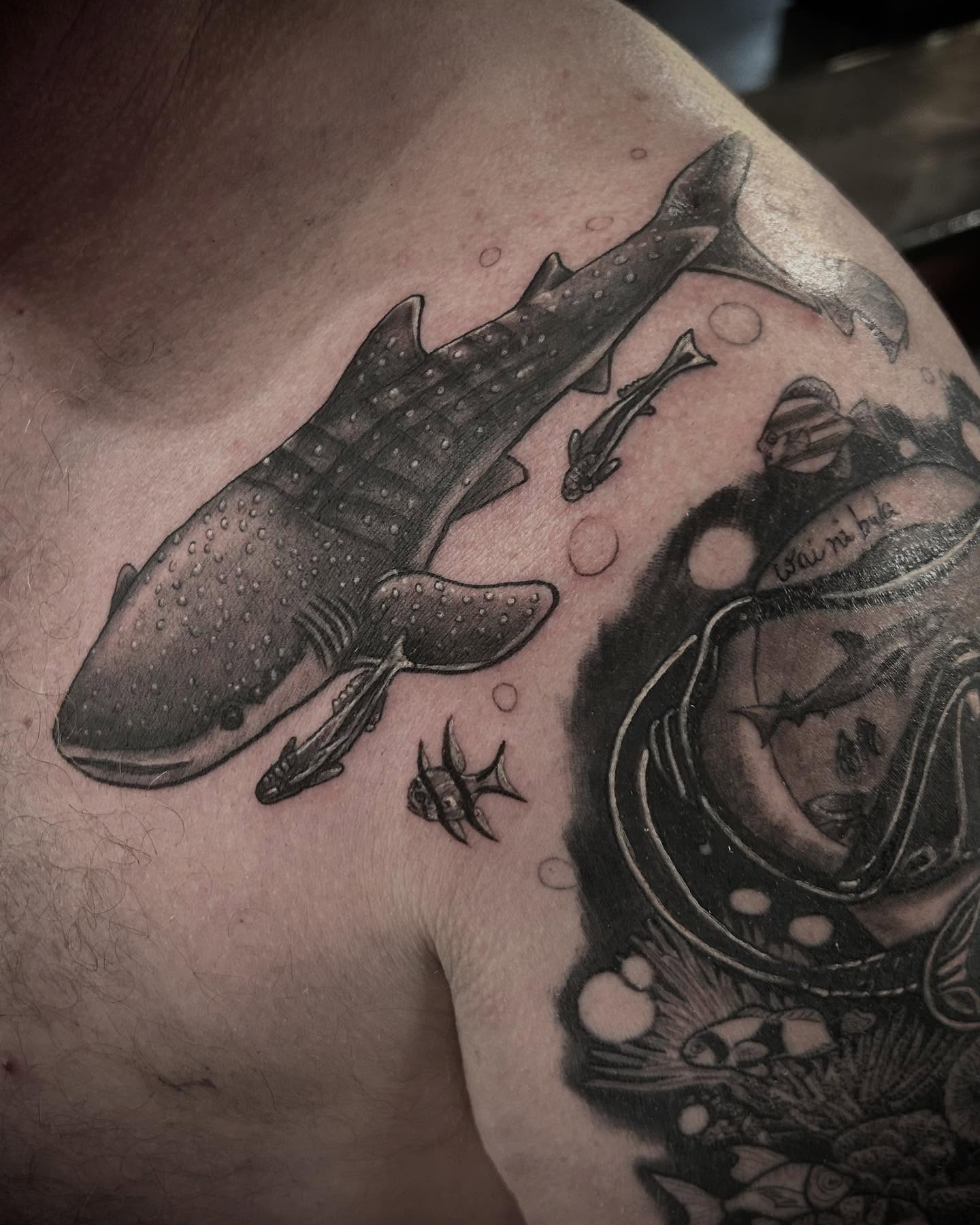 Tattoo by @joshshawtattoos — dotwork, realism