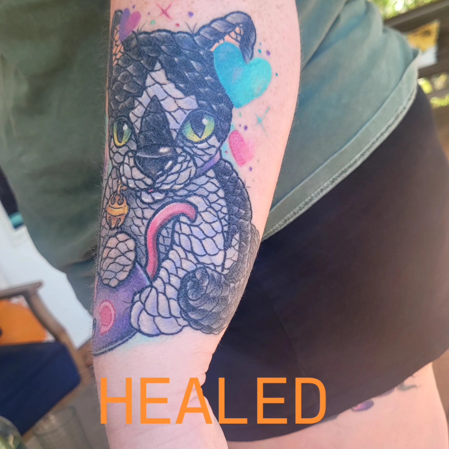 Snake dotwork tattoo on the forearm by Dawne Michele