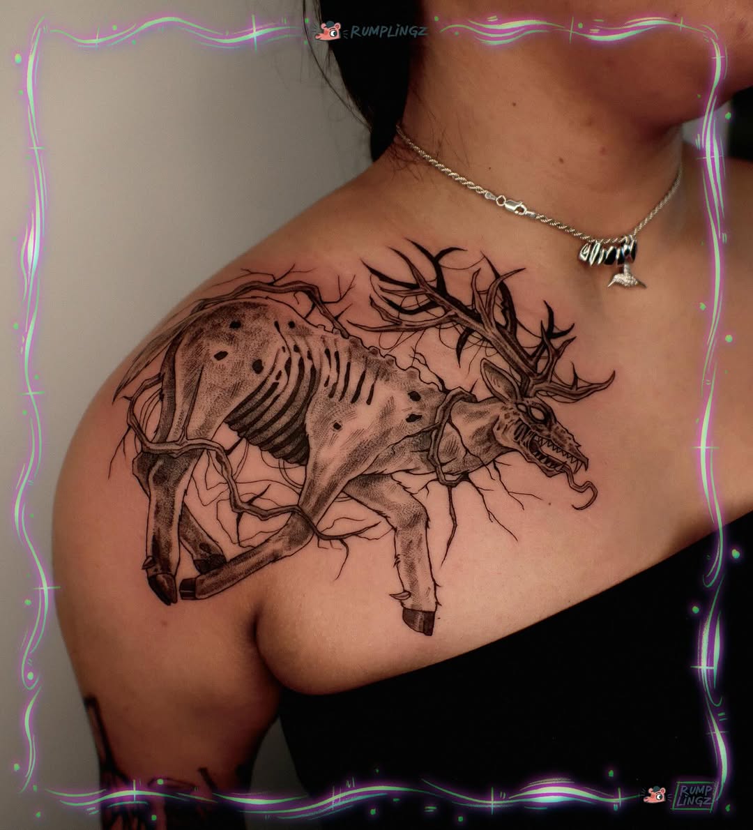 Tattoo by @rumplingz โ dark_realism, black_and_grey