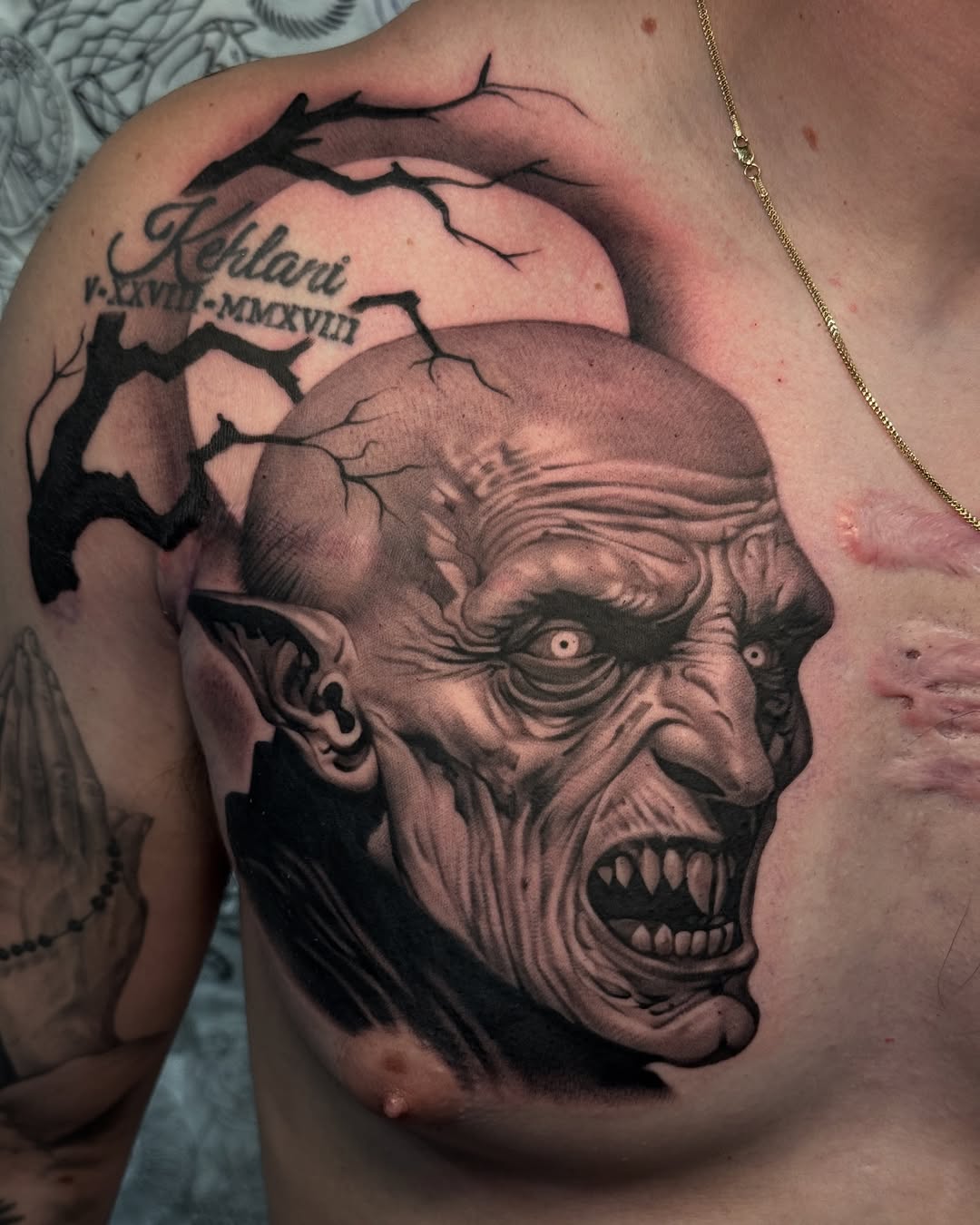Tattoo by @braddoziertattoos — realism, dark_realism