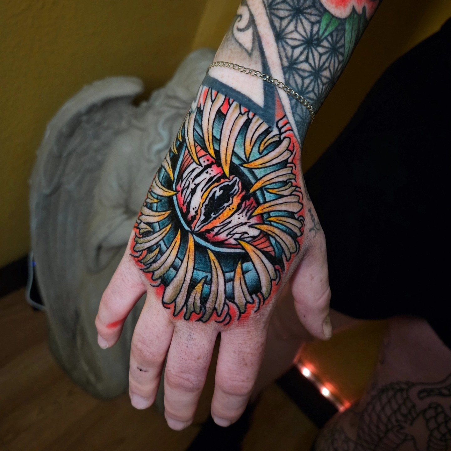 Tattoo by @deeenster — american_traditional, dotwork