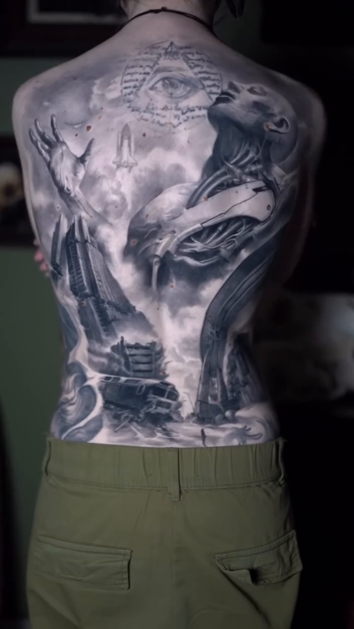 Tattoo by @roman_hide — dark_realism, black_and_grey