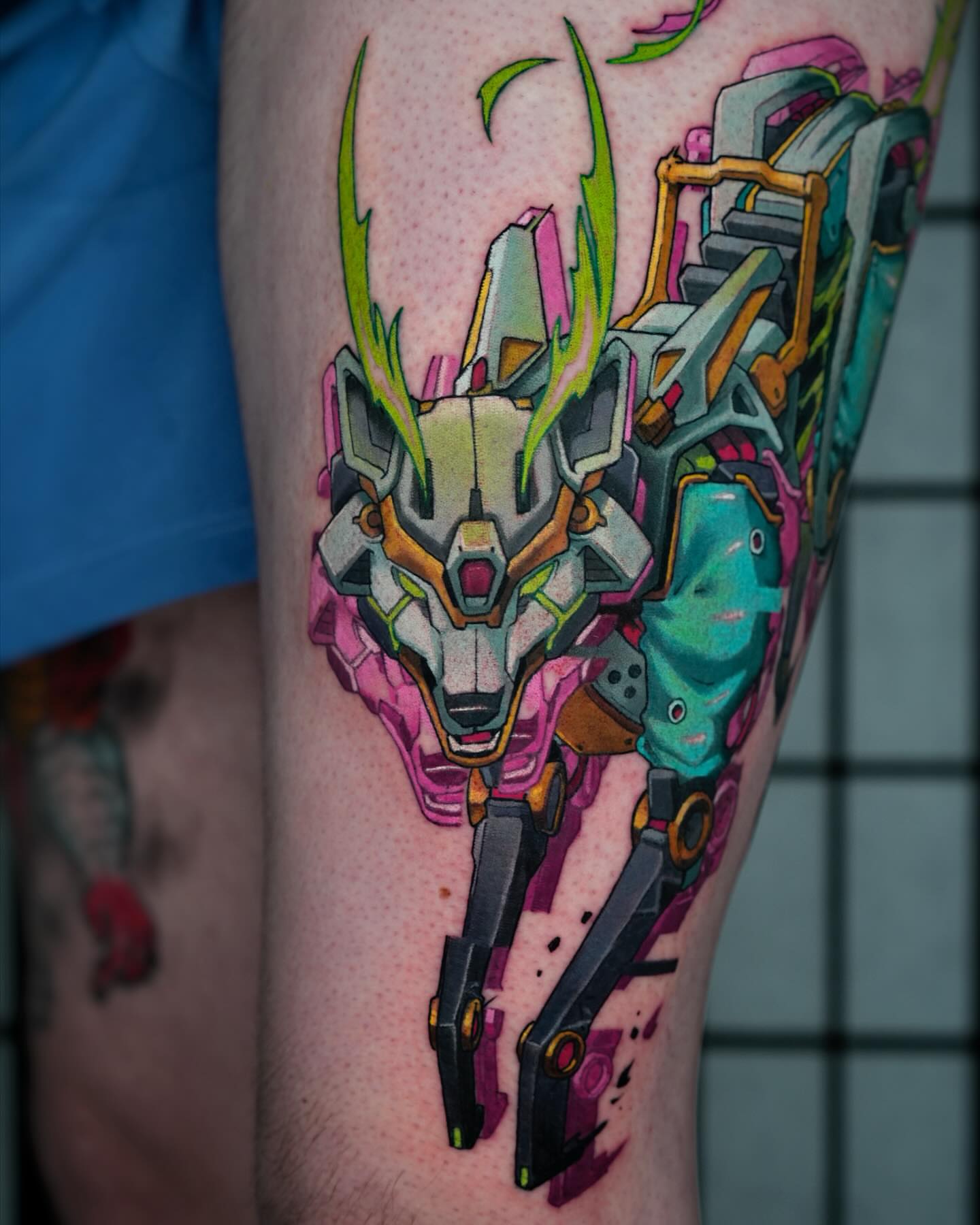 Tattoo by @badcaseofpurpose — geometric, anime