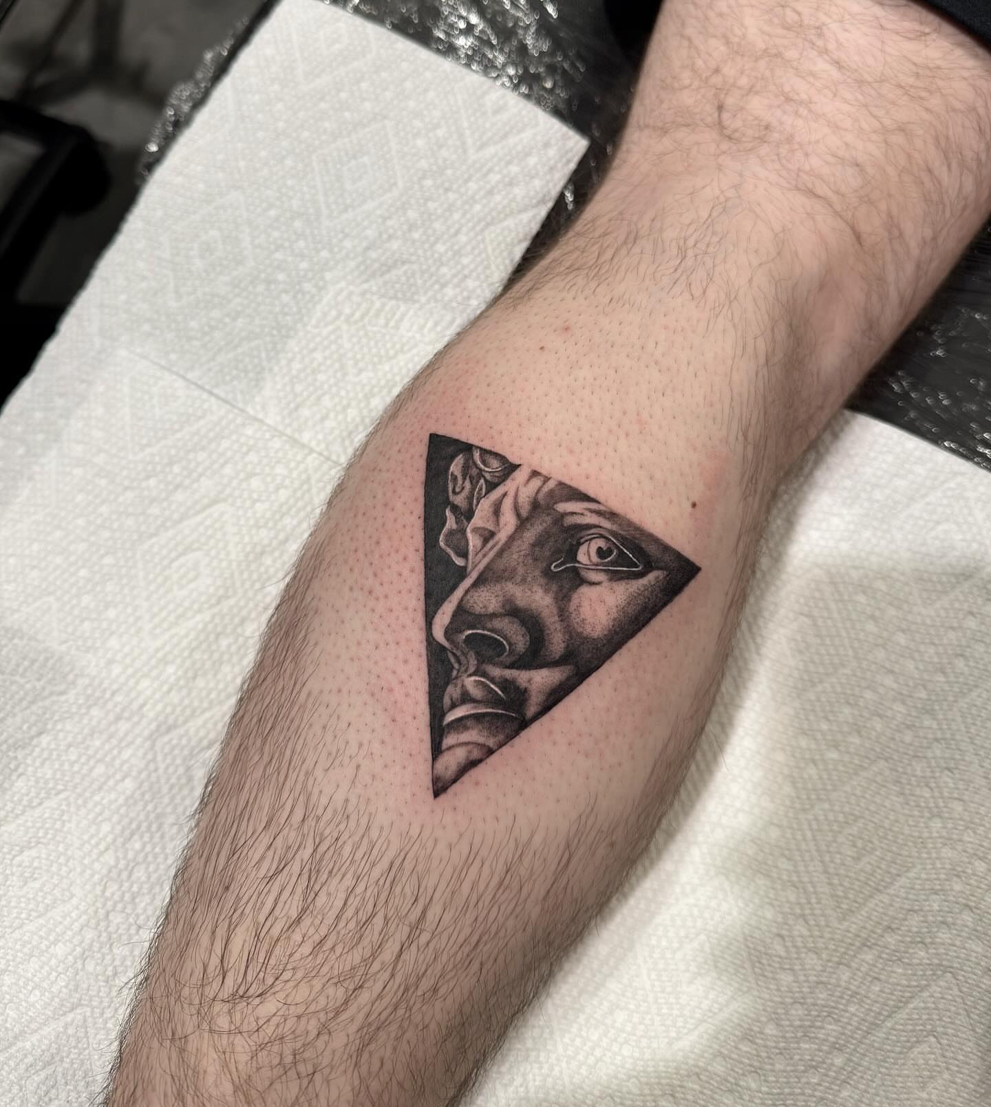 Tattoo by @ireland_tattoo — black_and_grey, geometric