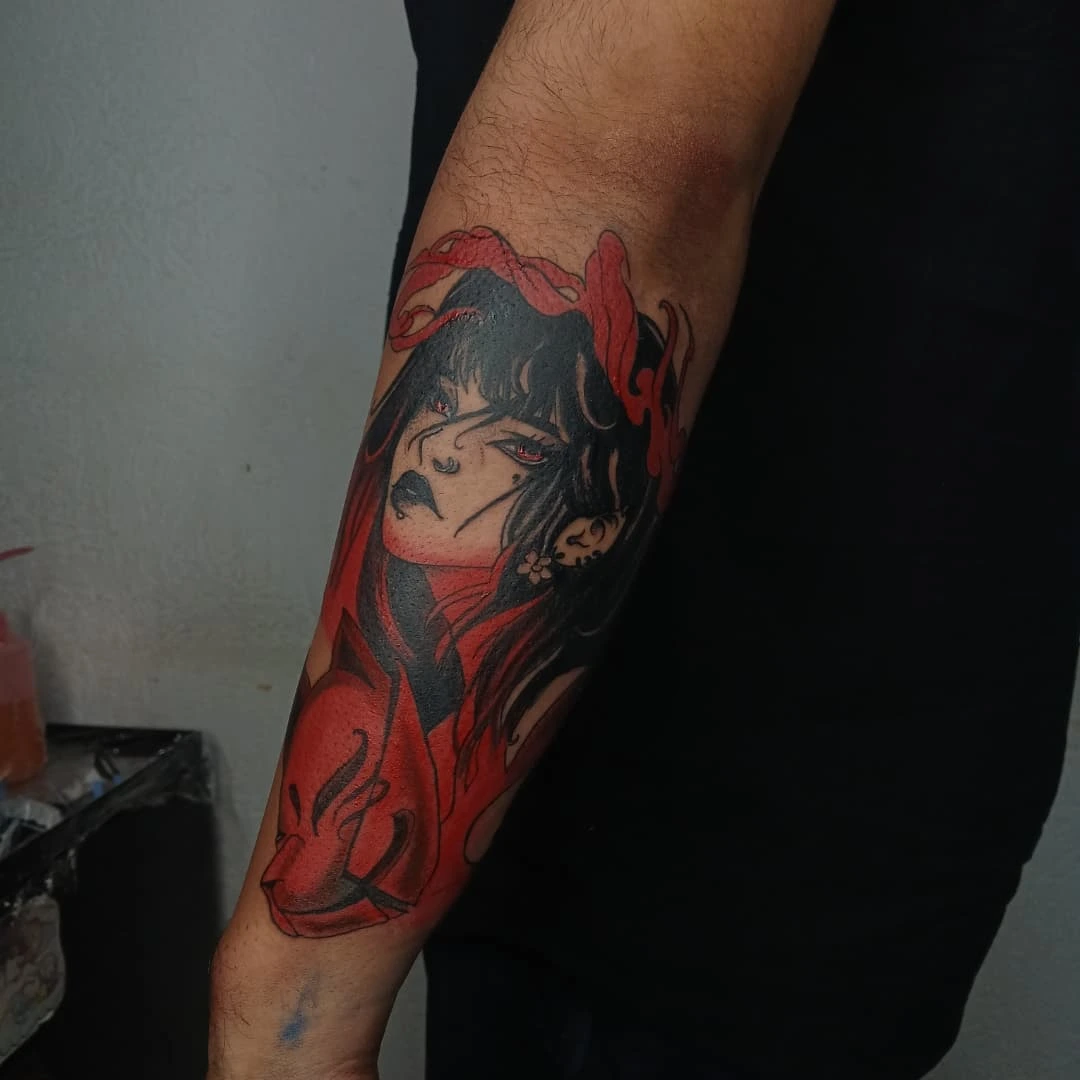 Tattoo by @mello_blue_tatto0 β anime, dotwork