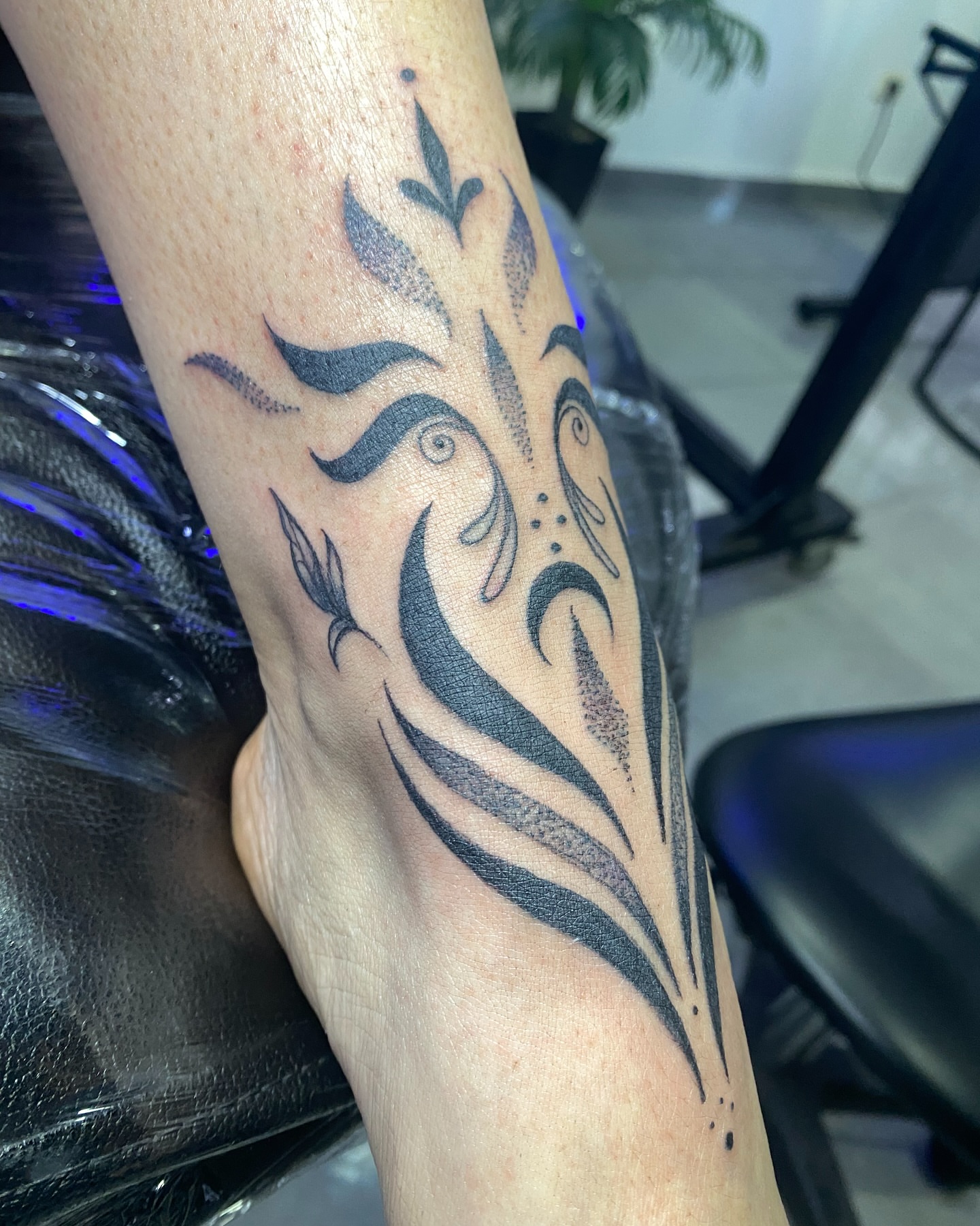 Tattoo by @skins_aj — dotwork, tribal