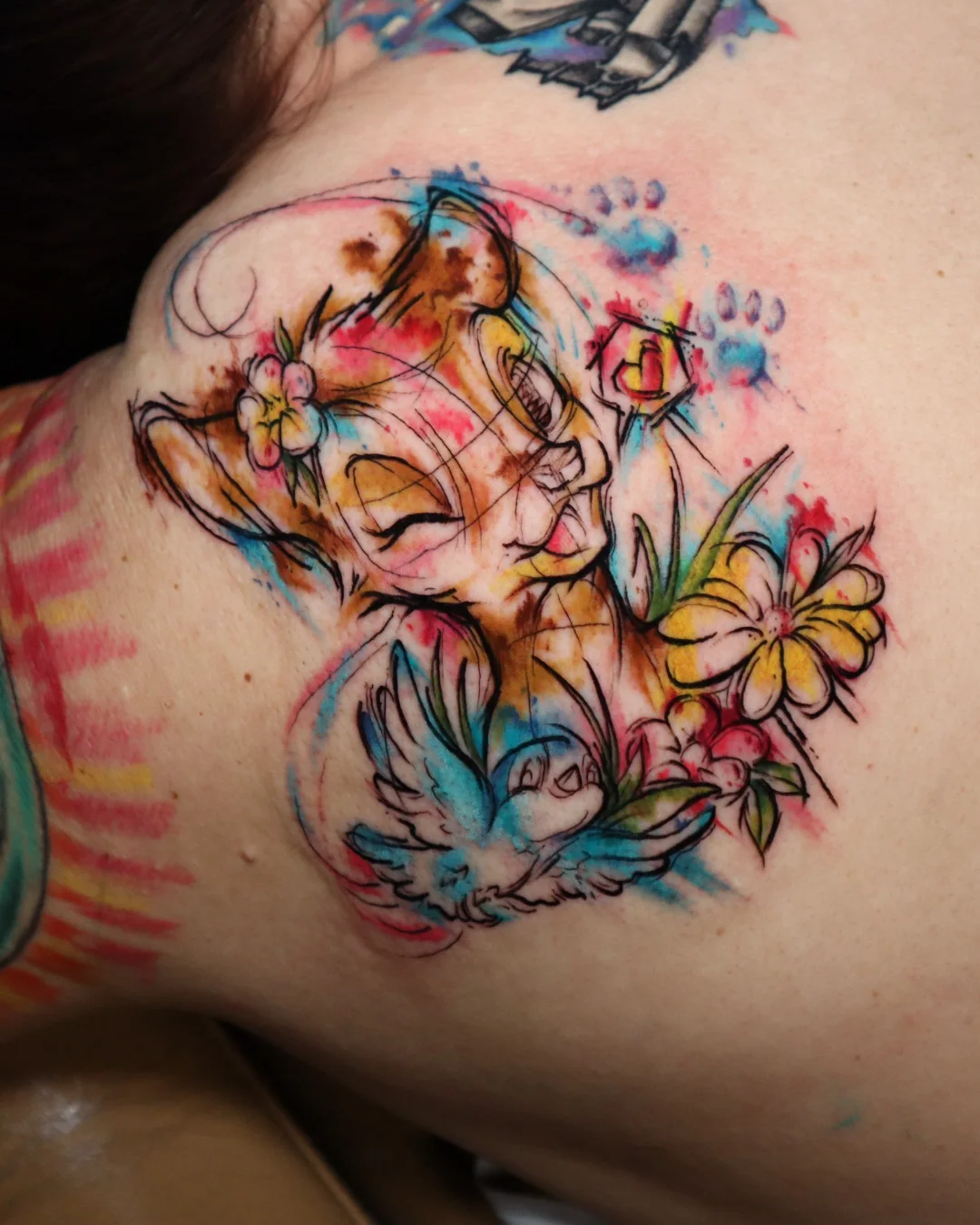 Tattoo by @viiduquette — watercolor