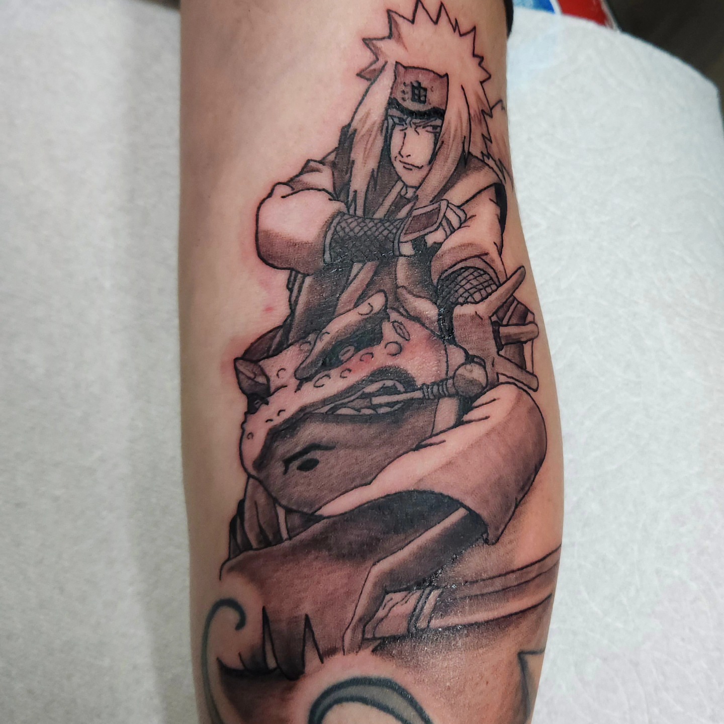 Naruto character anime tattoo on the forearm by @tattoobytats