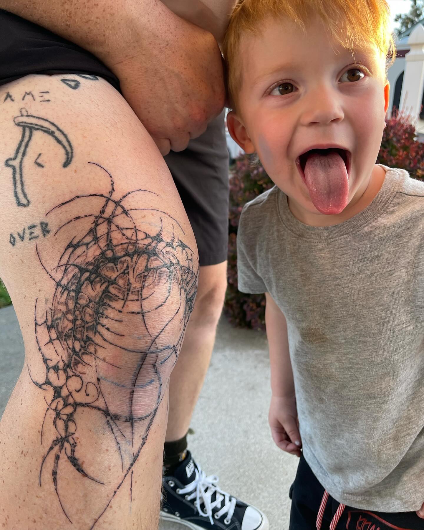 Spider black and grey tattoo on the upper arm by @initiationoftorture