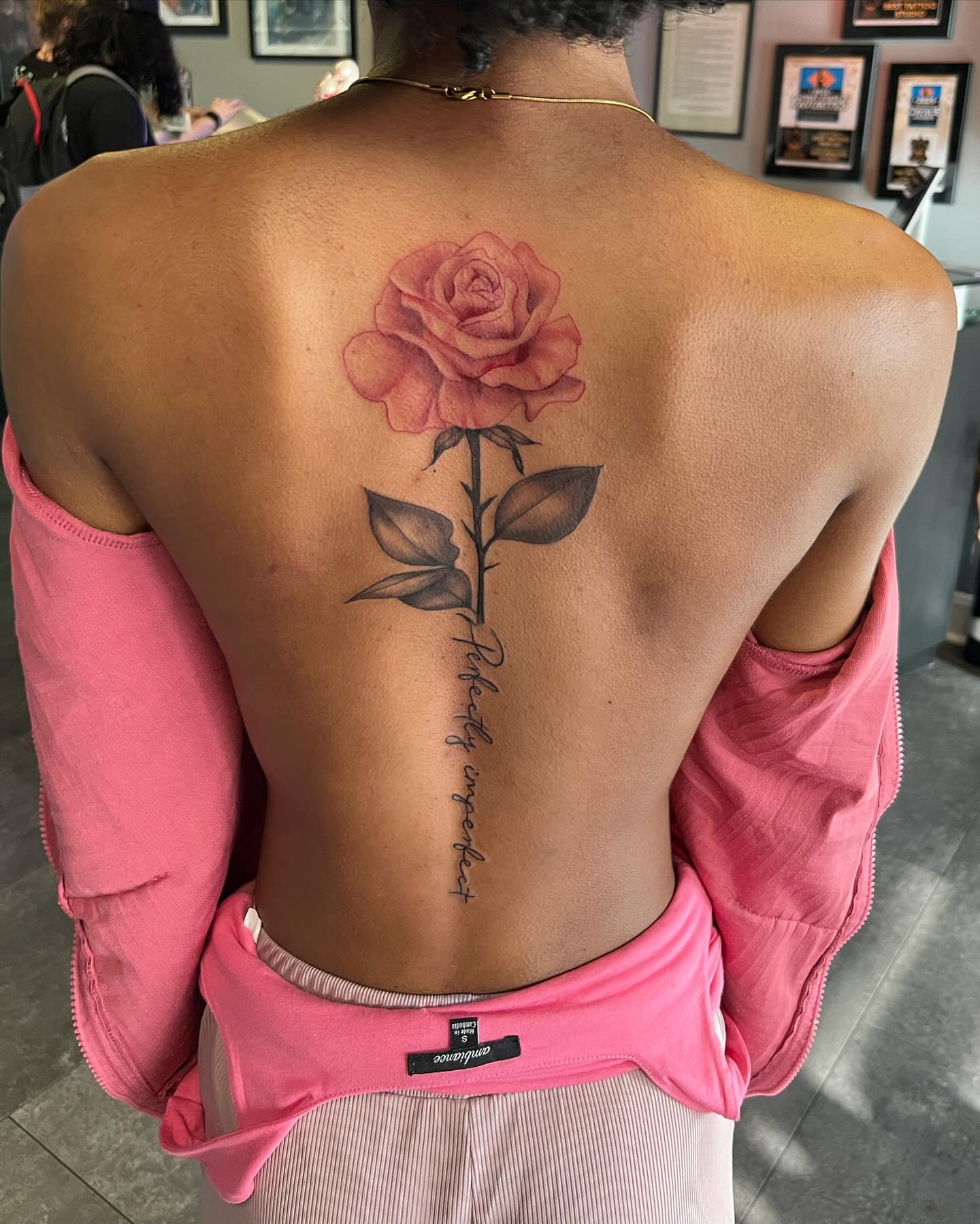 Rose realism tattoo on the back by Ciera (Ribbit) ๐ธ