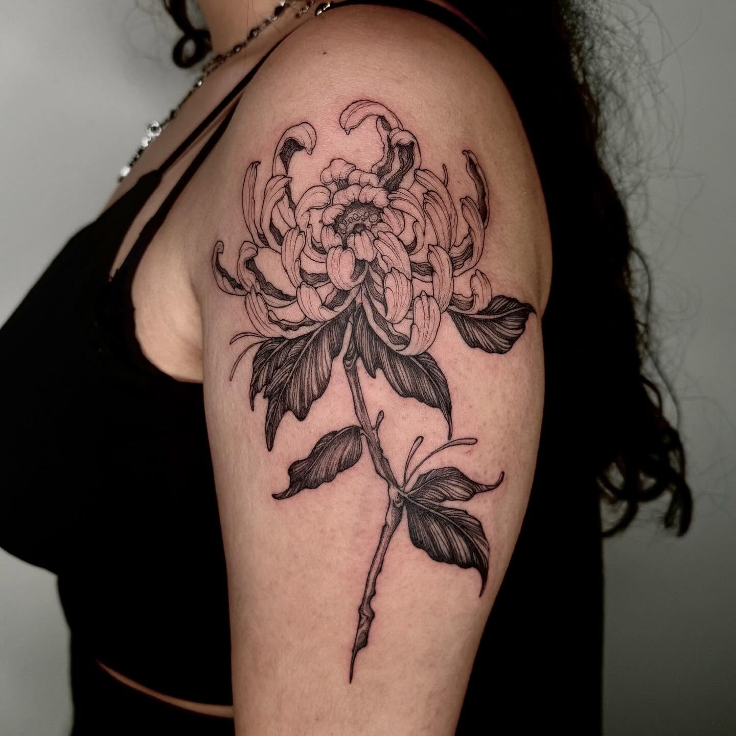 Tattoo by @deadgirlnextdoor — black_and_grey