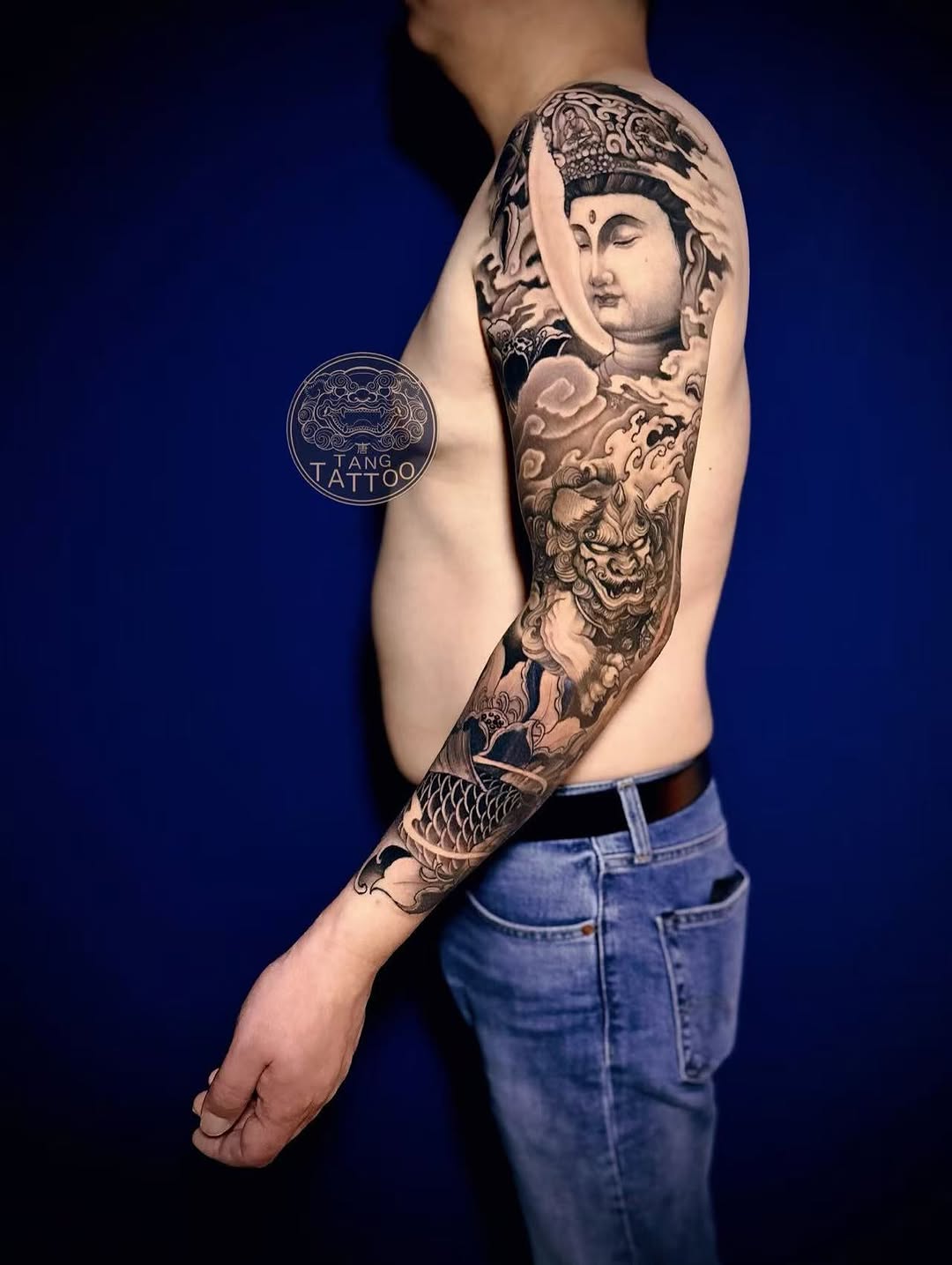 Tattoo by @tftattoo โ japanese_irezumi, black_and_grey