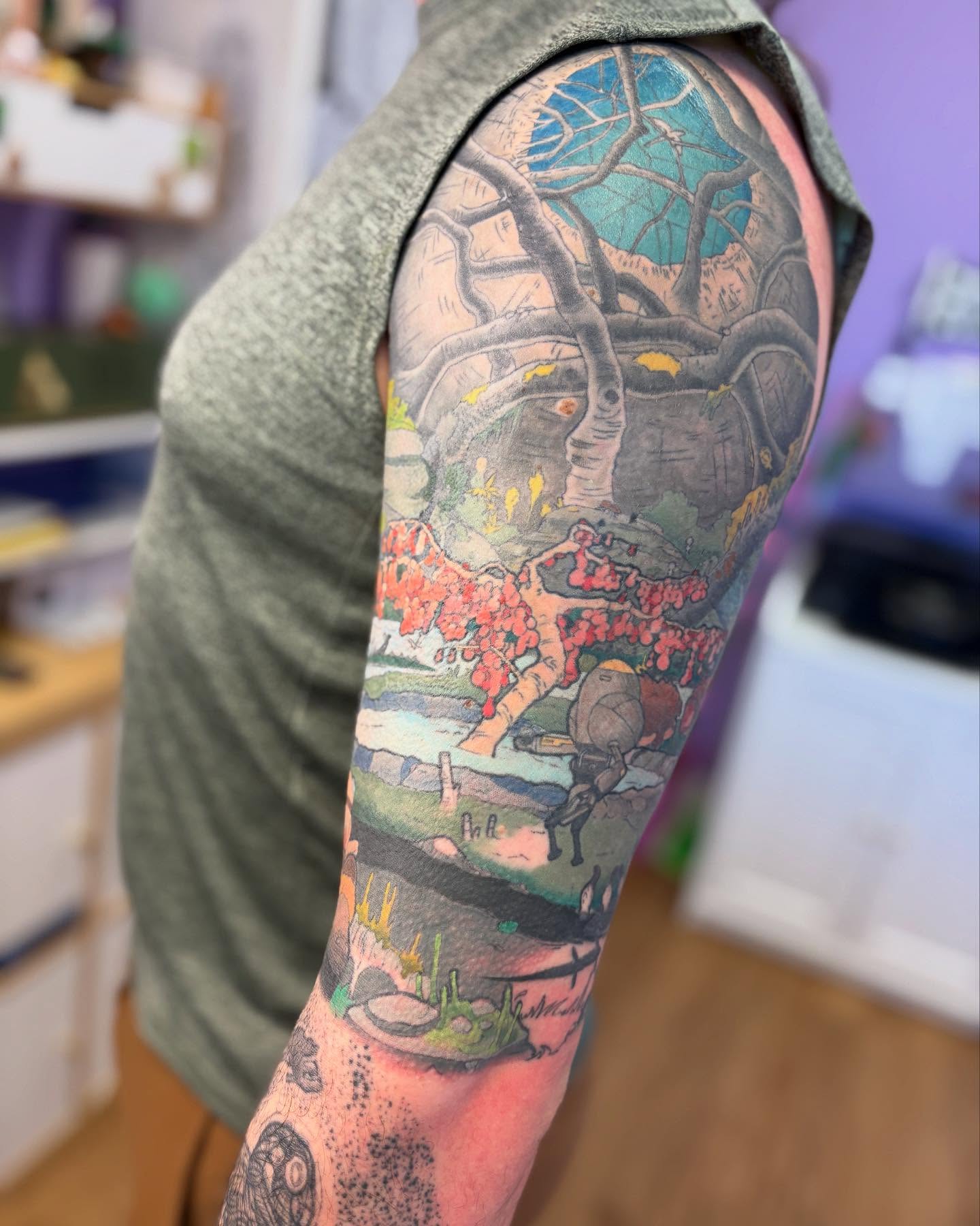 Forest landscape dotwork tattoo on the forearm by ♥ Brynn Allyn ♥
