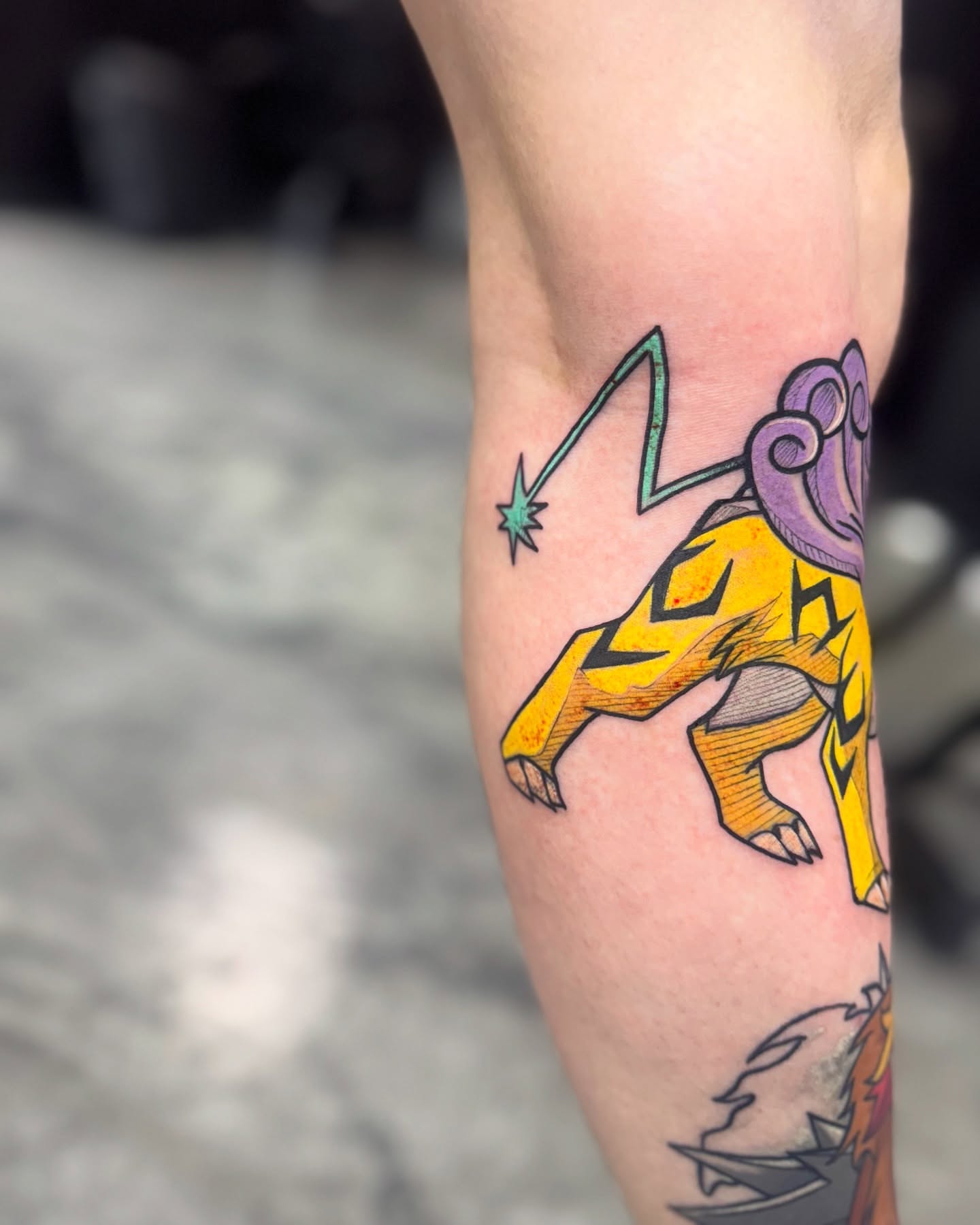 Electric turtle new school tattoo on the forearm by Kevin A. Salinas ๐จ๐ด, Houston, Texas