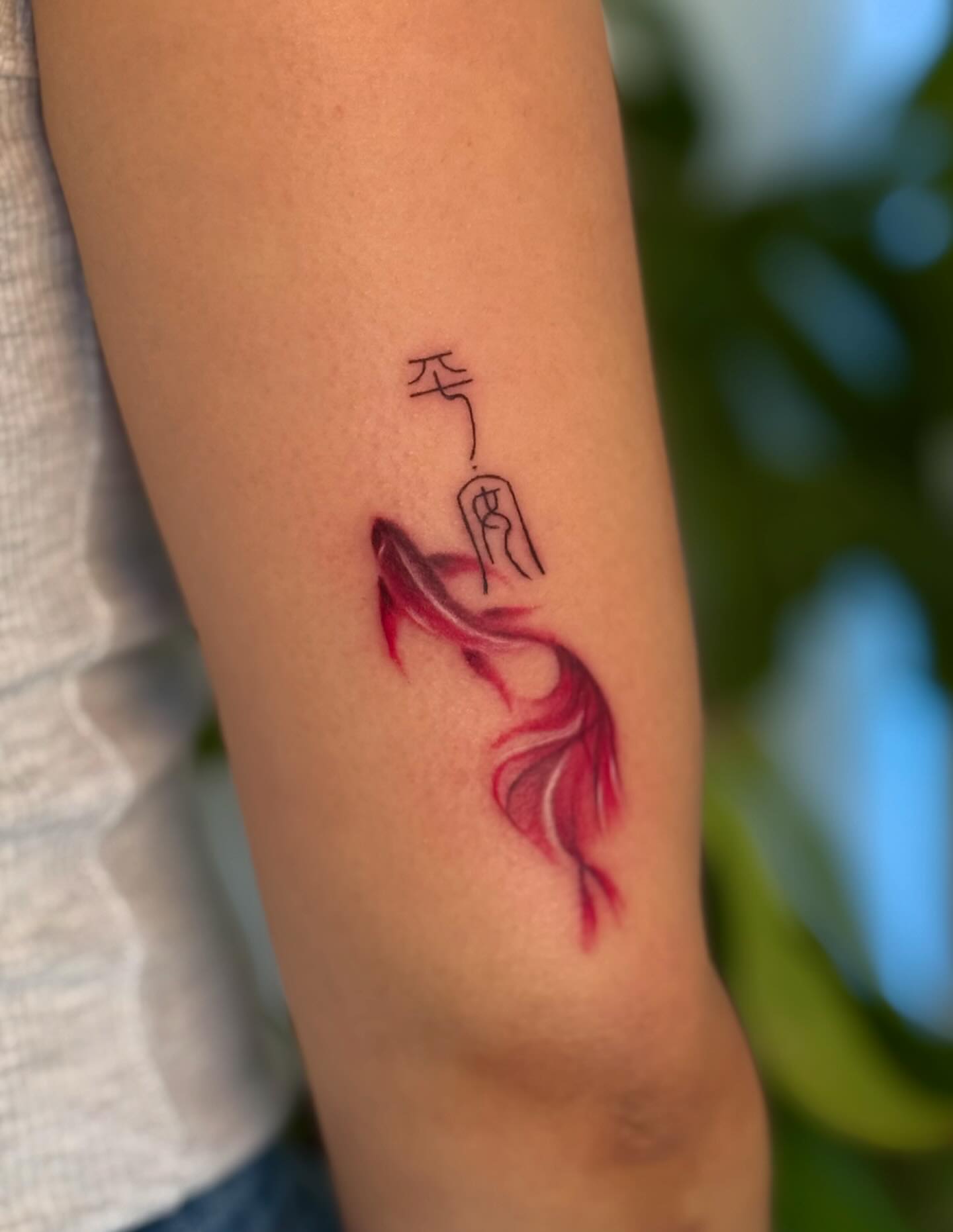 Bird and feather fine line tattoo on the forearm by thuy (twee) <3, San Jose, California