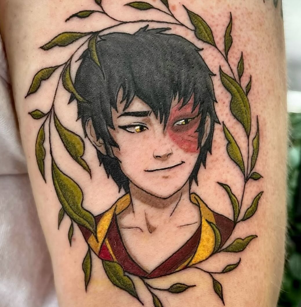Anime character anime tattoo on the forearm by Tattoos by Gina Palladino