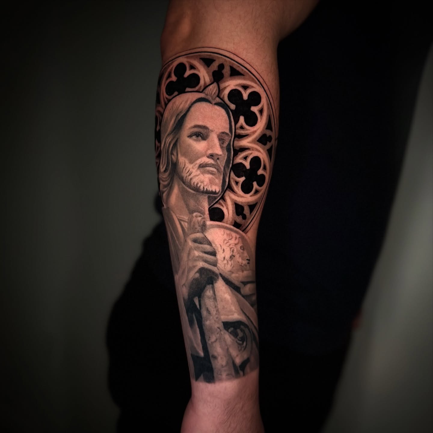 Tattoo by @geo_tatt2 — black_and_grey