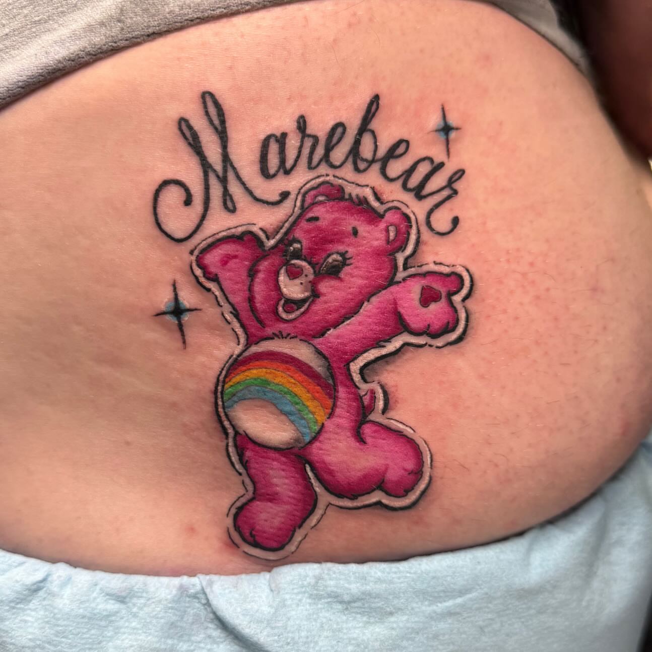Care bear dotwork tattoo by Jacie Aasen-Lupino