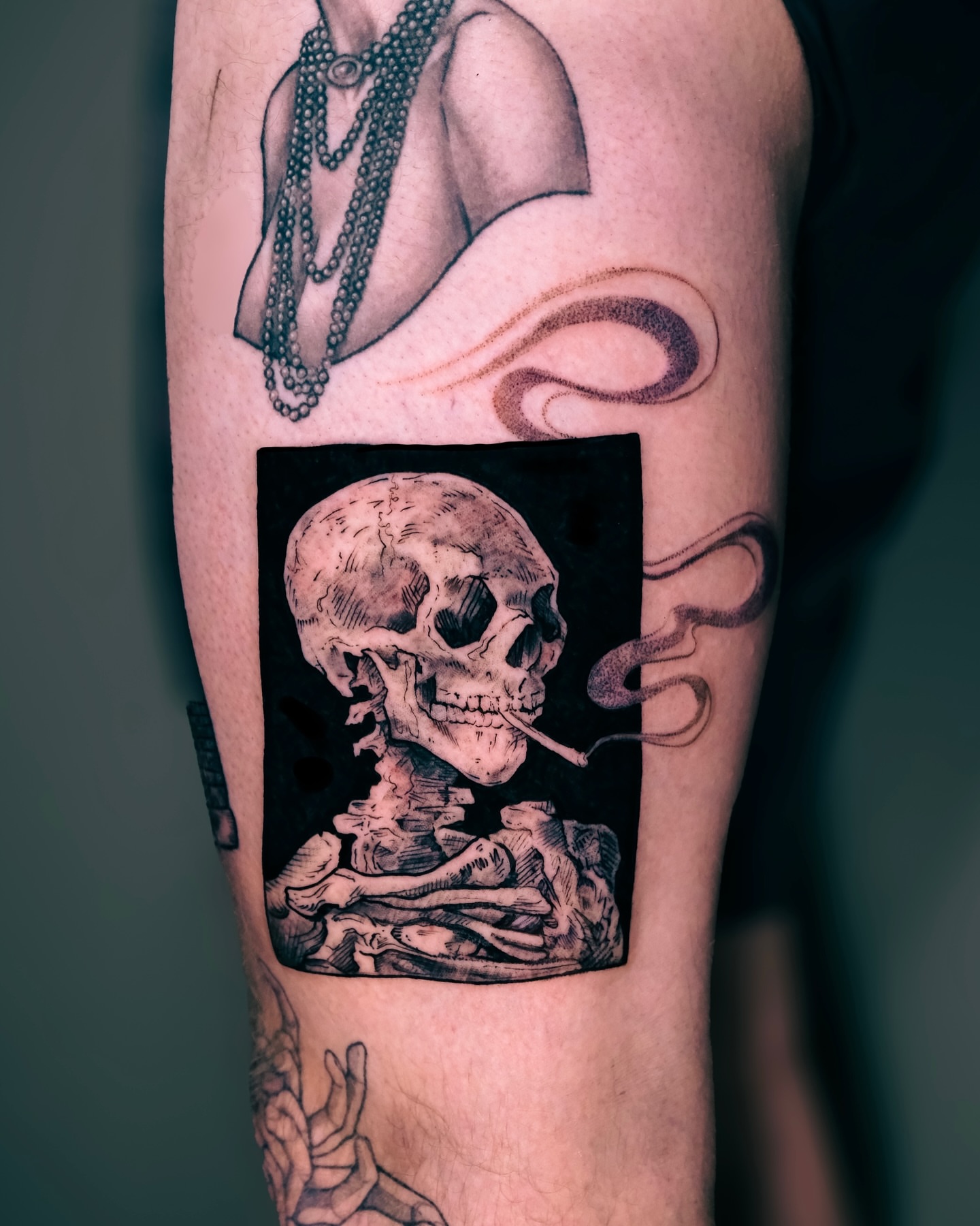 Tattoo by @fortytwojudges — black_and_grey, realism