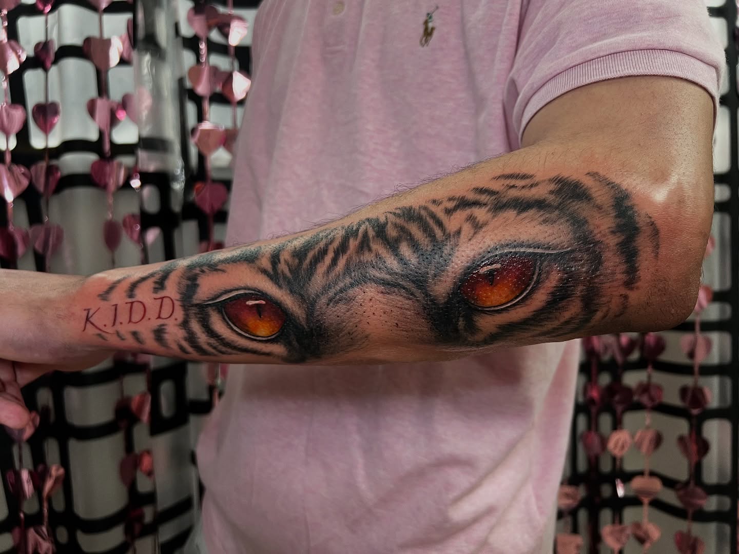 Tiger eyes realism tattoo on the forearm by tatman cris 🥀 dfw tattoo artist