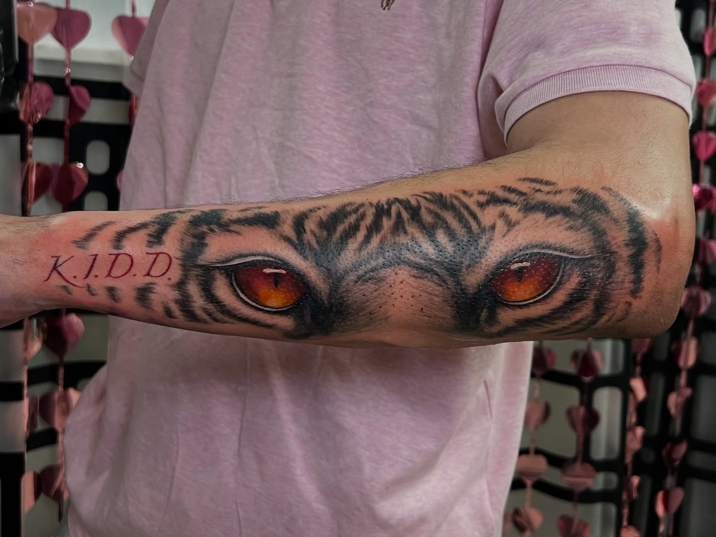 Tiger eyes realism tattoo on the forearm by tatman cris 🥀 dfw tattoo artist