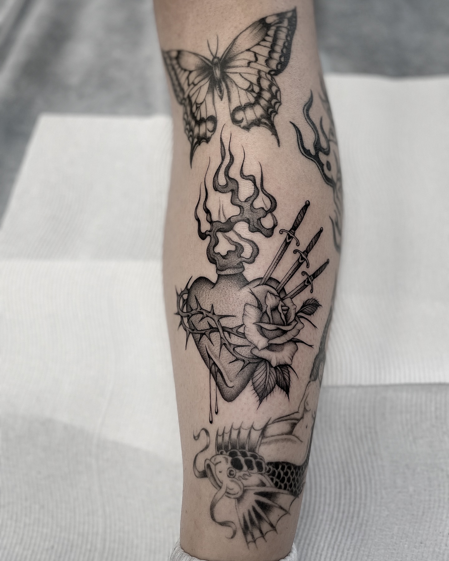 Tattoo by @bradtattoos_ — black_and_grey, realism