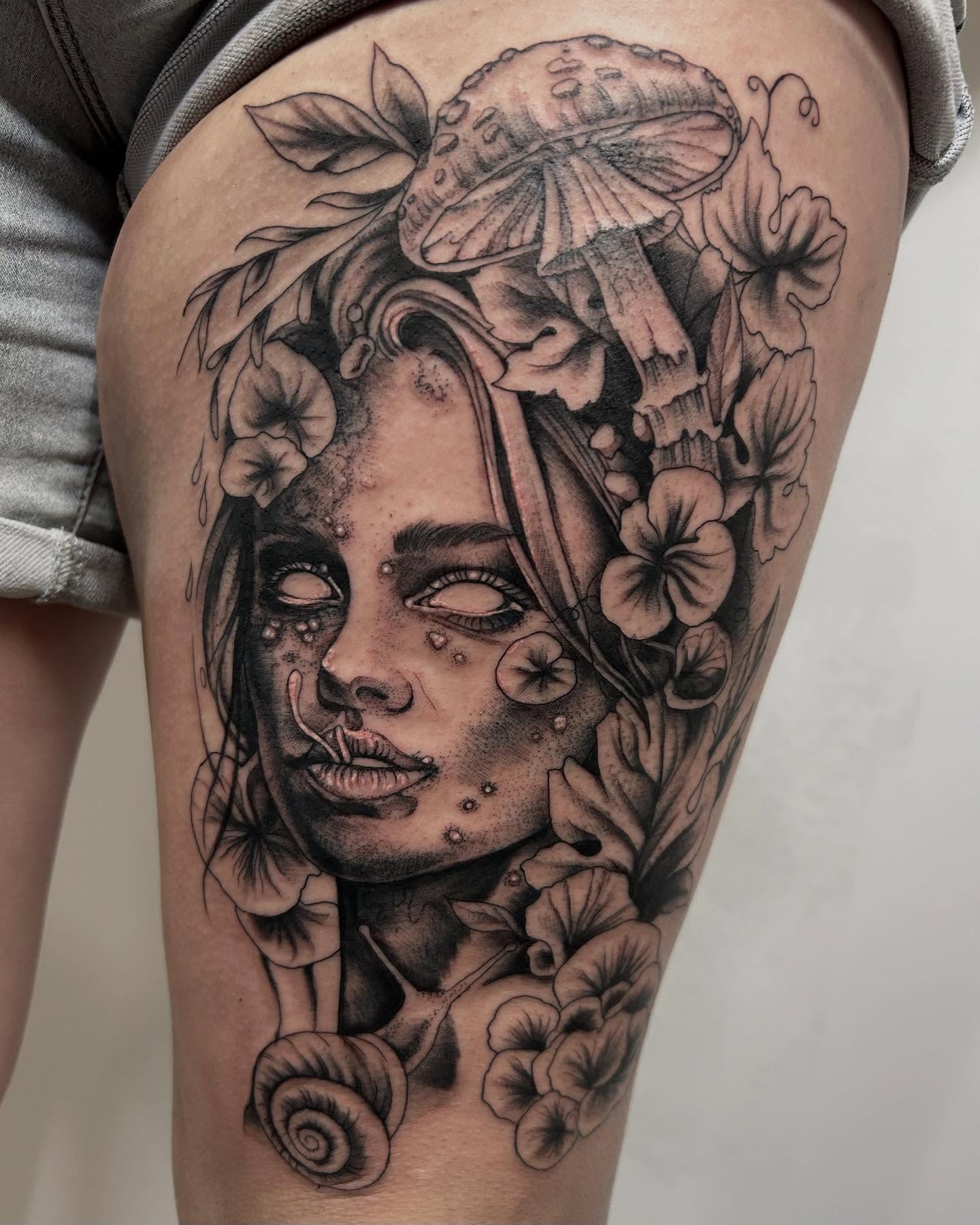 Tattoo by @dee.louisee — black_and_grey, realism