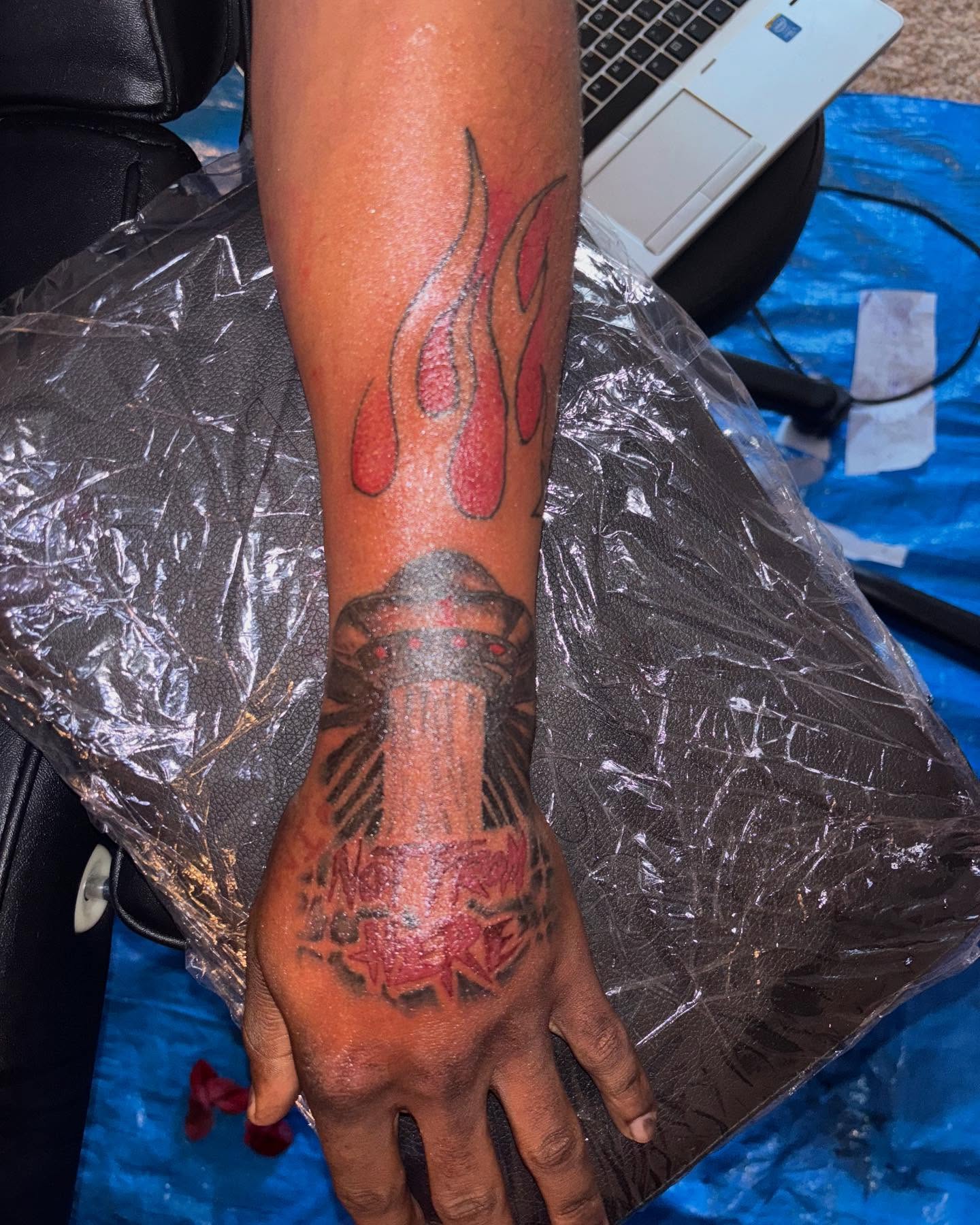 Tattoo by @richmetre_ — american_traditional, dotwork