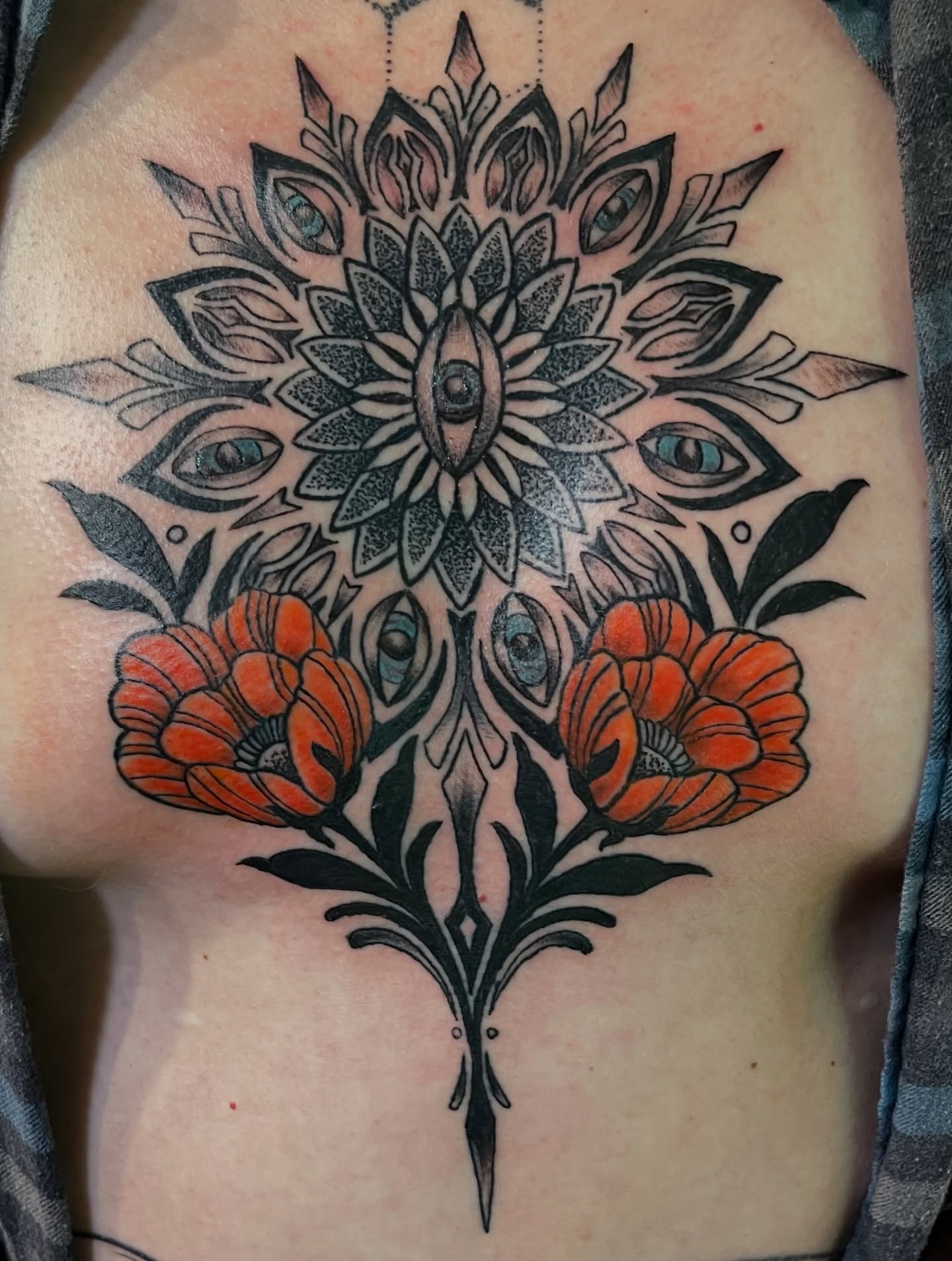 Tattoo by @corylarge — american_traditional, geometric