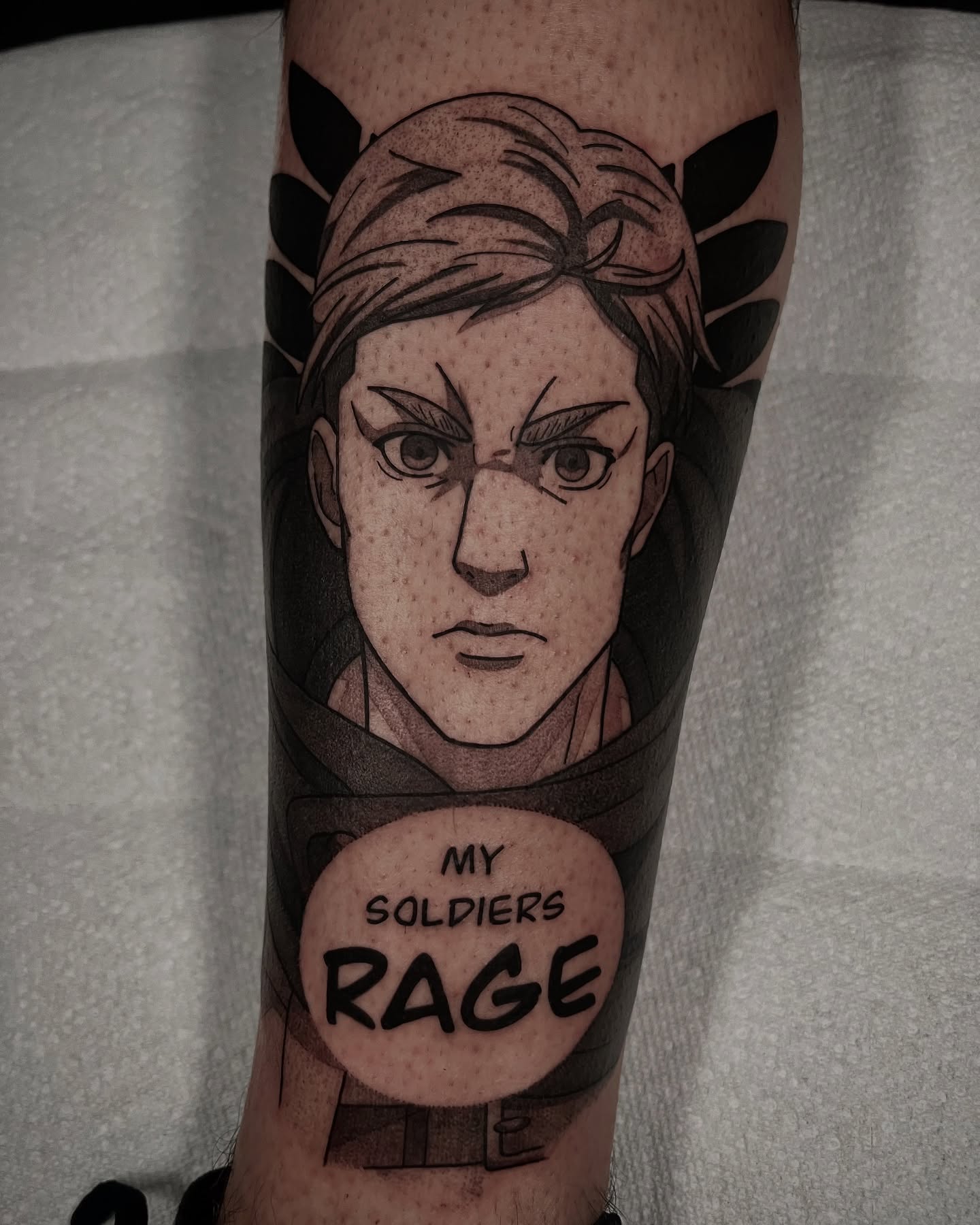 Tattoo by @bingtattoos — anime, dotwork