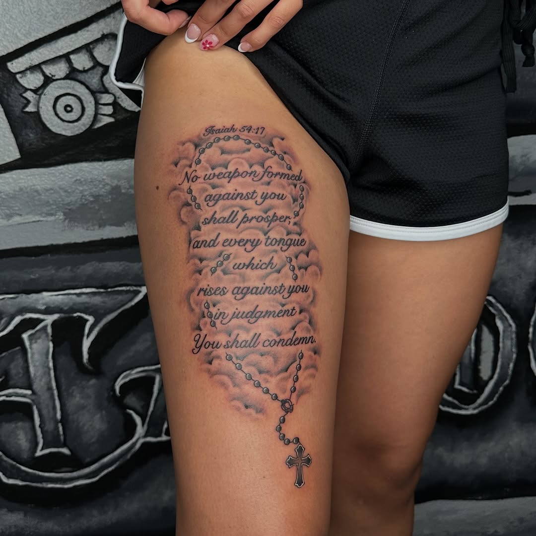 Tattoo by @tattoosbymyles — lettering_script, black_and_grey