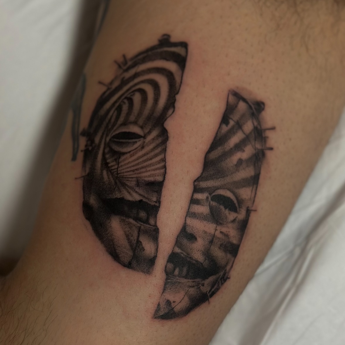 Tattoo by @shriekingpossum — black_and_grey, realism