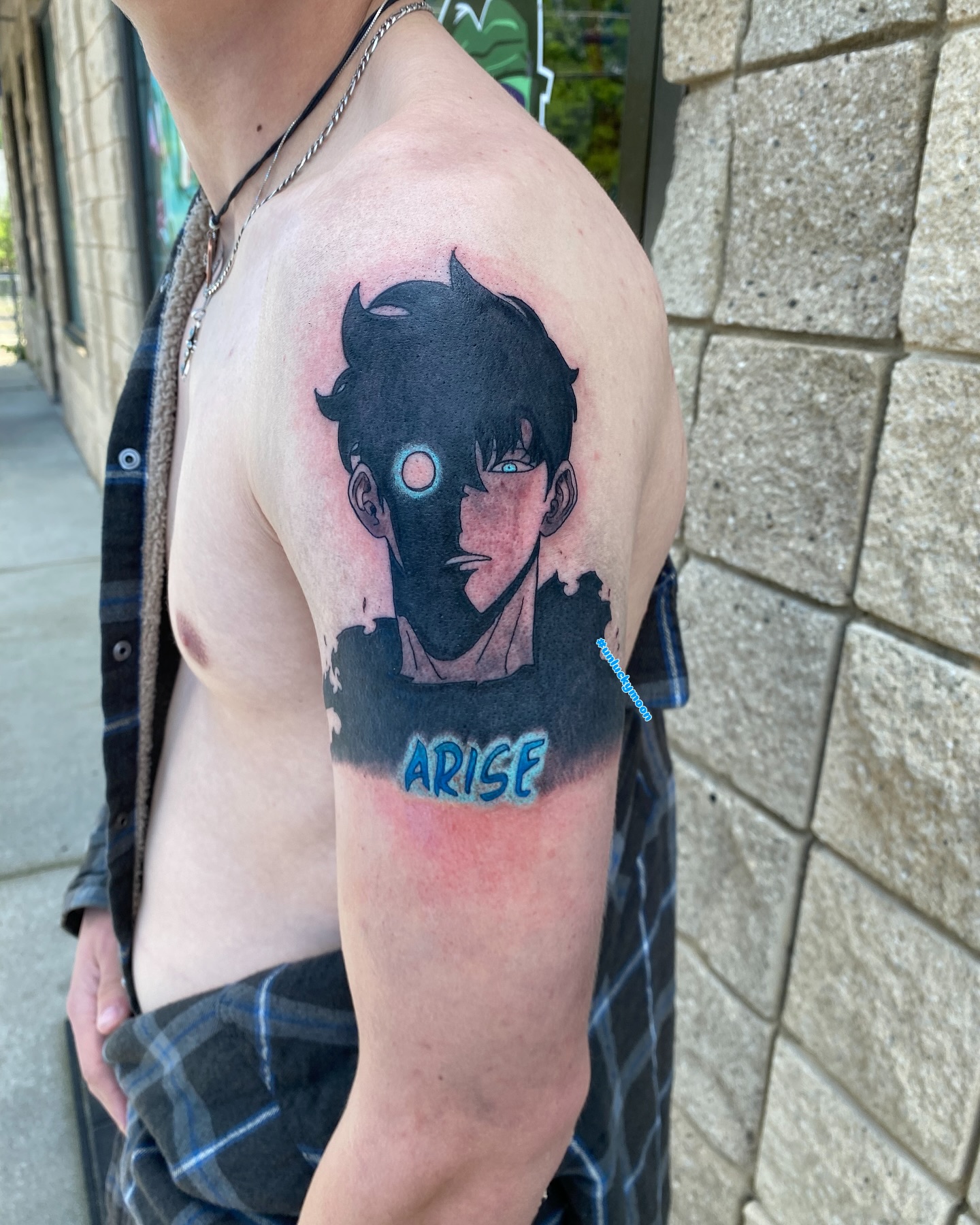 Tattoo by @unluckymoon โ anime, lettering_script