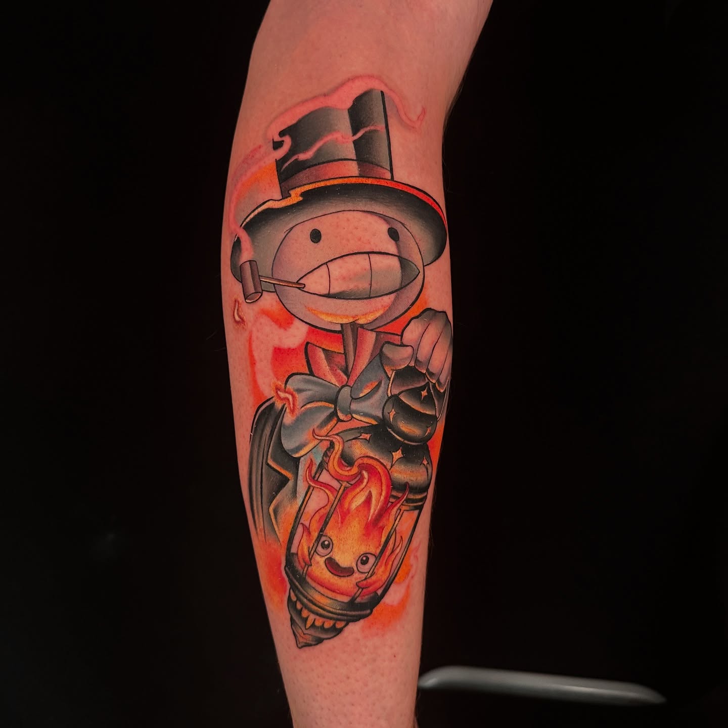 Ghostly figure with lantern American traditional tattoo on the forearm by alex h🪴 neotrad