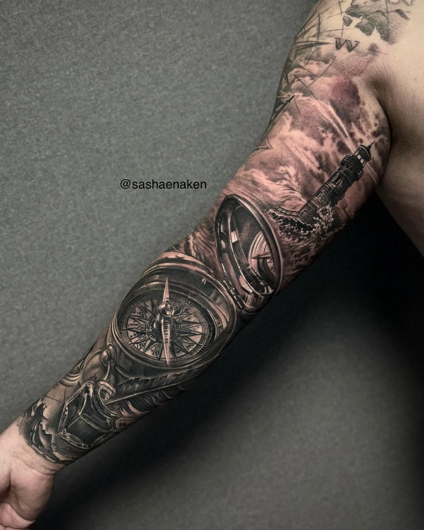 Tattoo by @sashaenaken — realism, black_and_grey