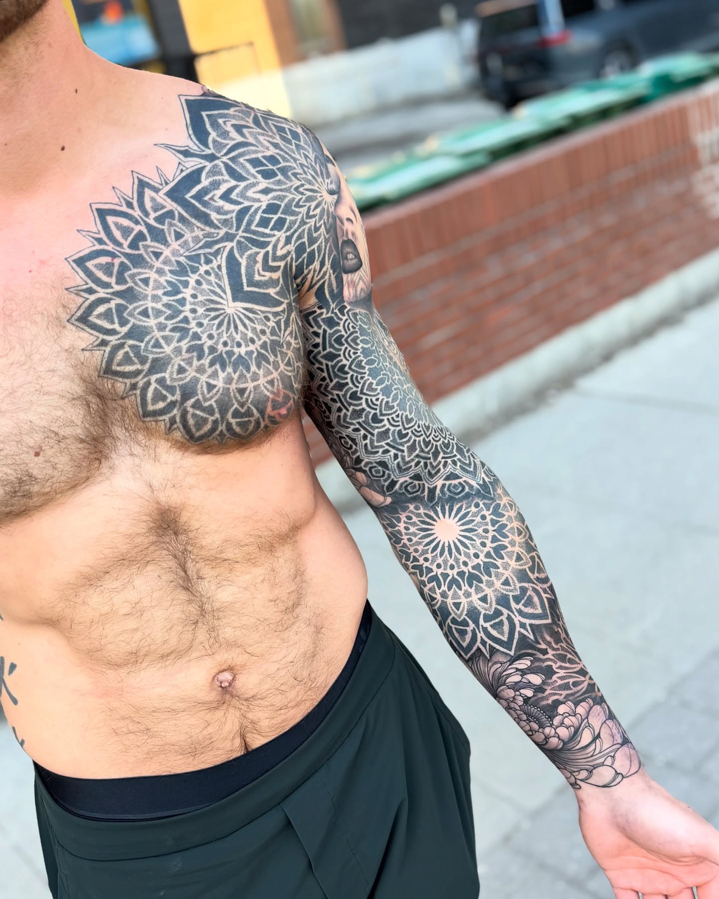 Tattoo by @fleur.tattoos — geometric, black_and_grey