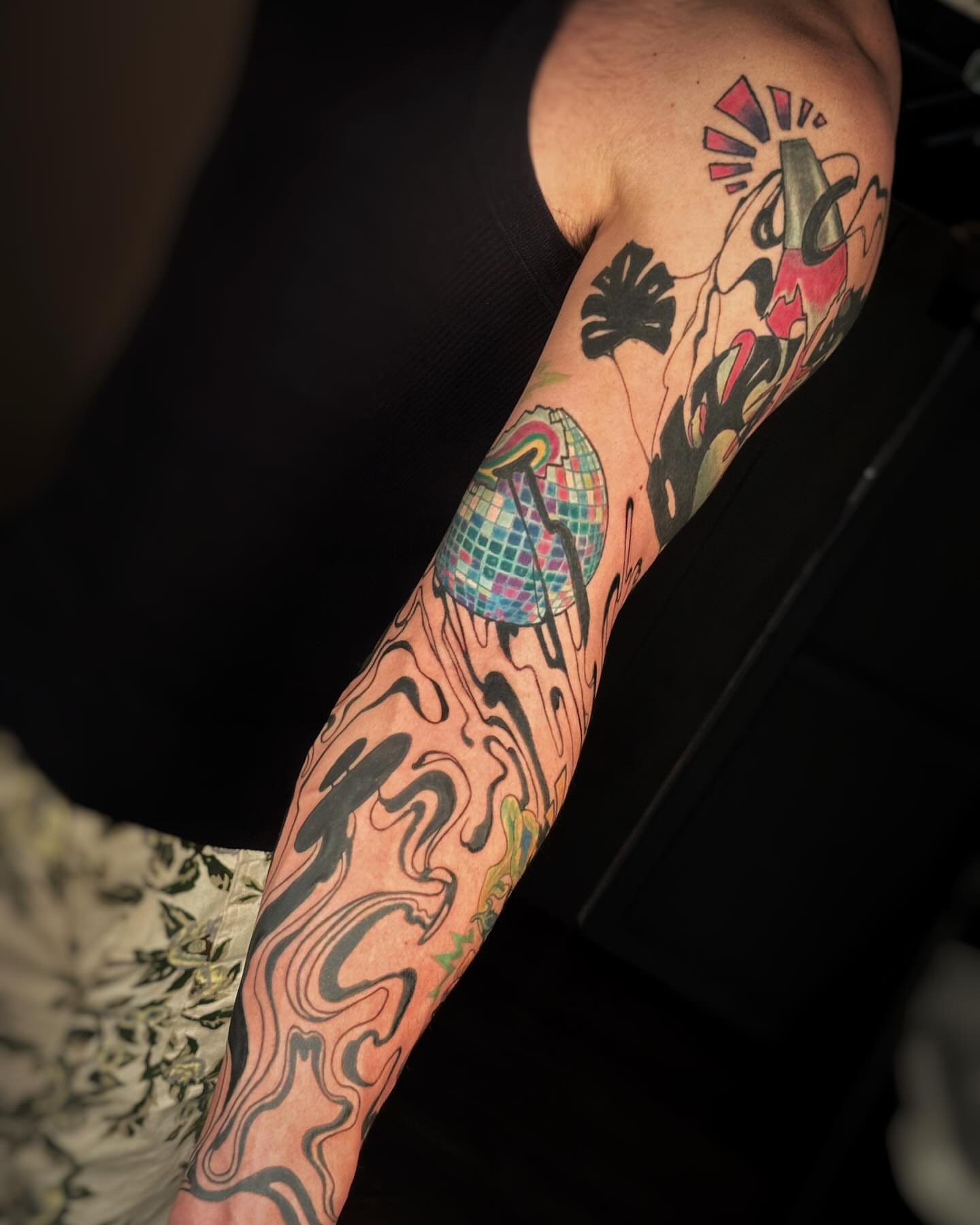 Abstract art new school tattoo on the forearm by Anna Saveria