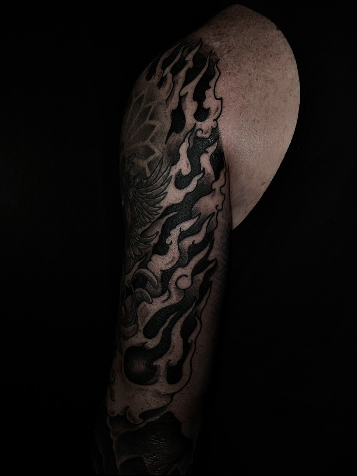 Tattoo by @anissatattoos β black_and_grey, japanese_irezumi