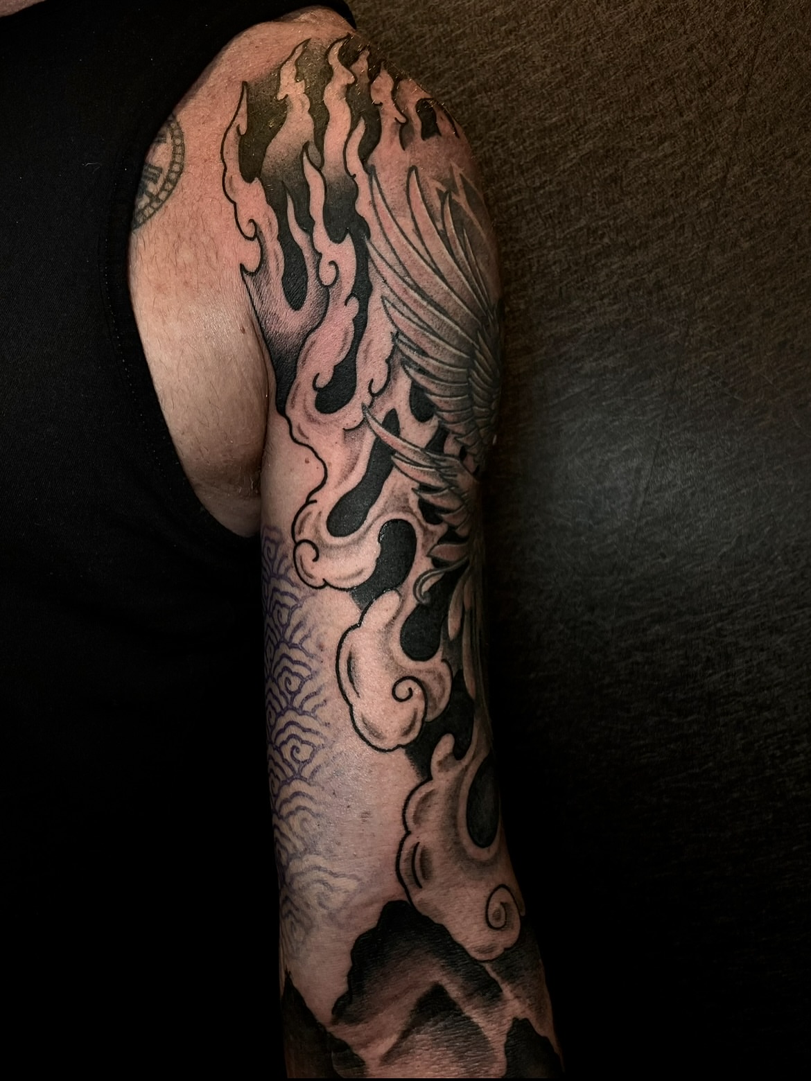 Tattoo by @anissatattoos β black_and_grey, japanese_irezumi