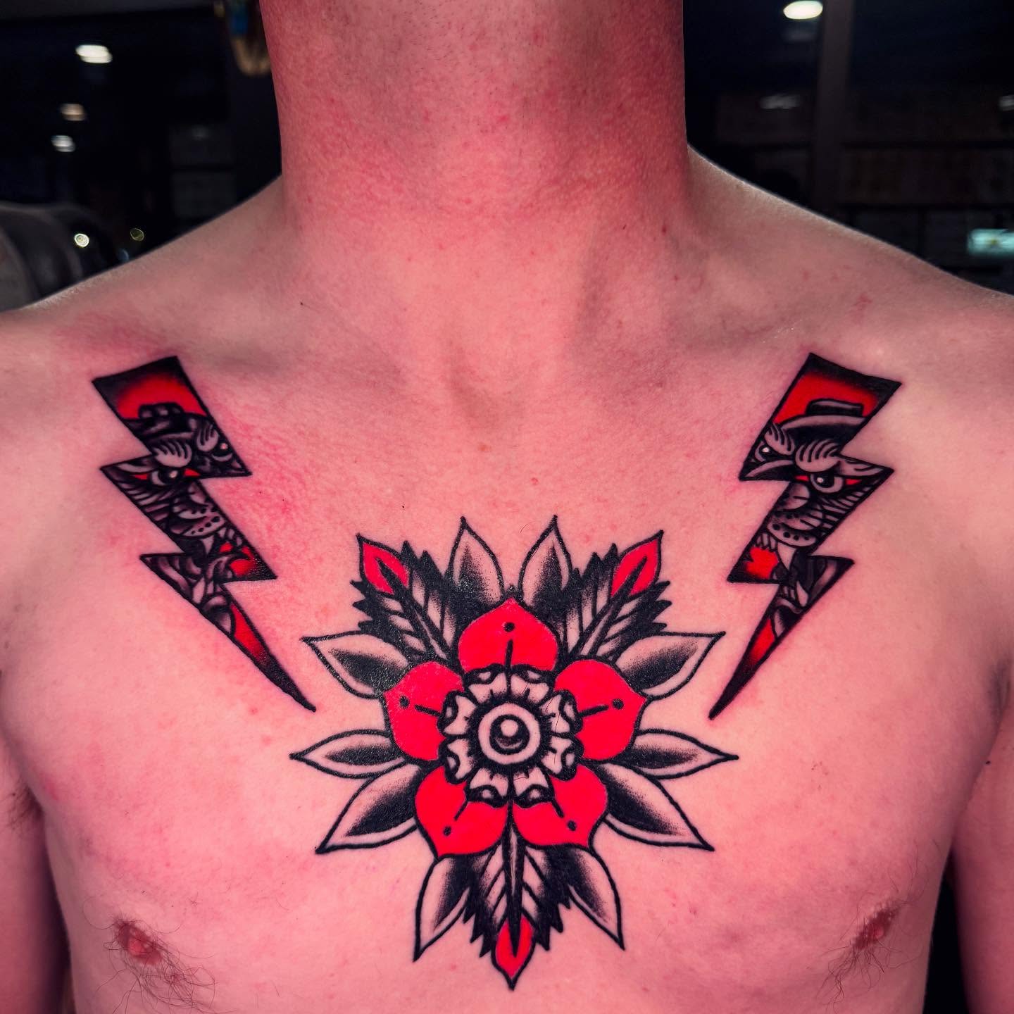 Tattoo by @alexjoelletattooer — american_traditional, geometric