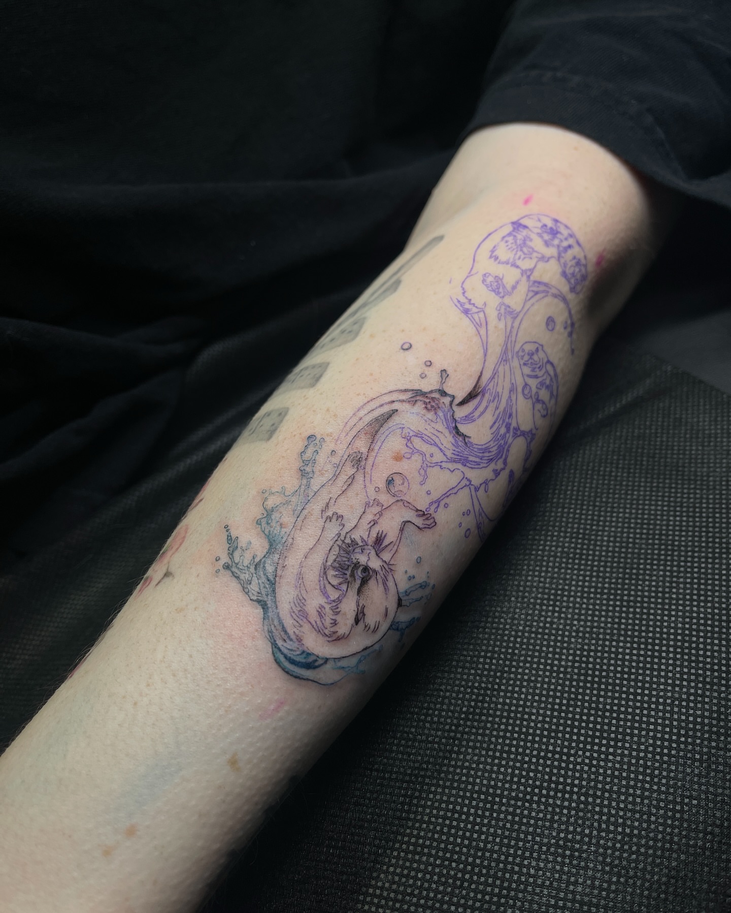 Mermaid new school tattoo on the forearm by 𝐍𝐈𝐂𝐎𝐋𝐄 𝐋