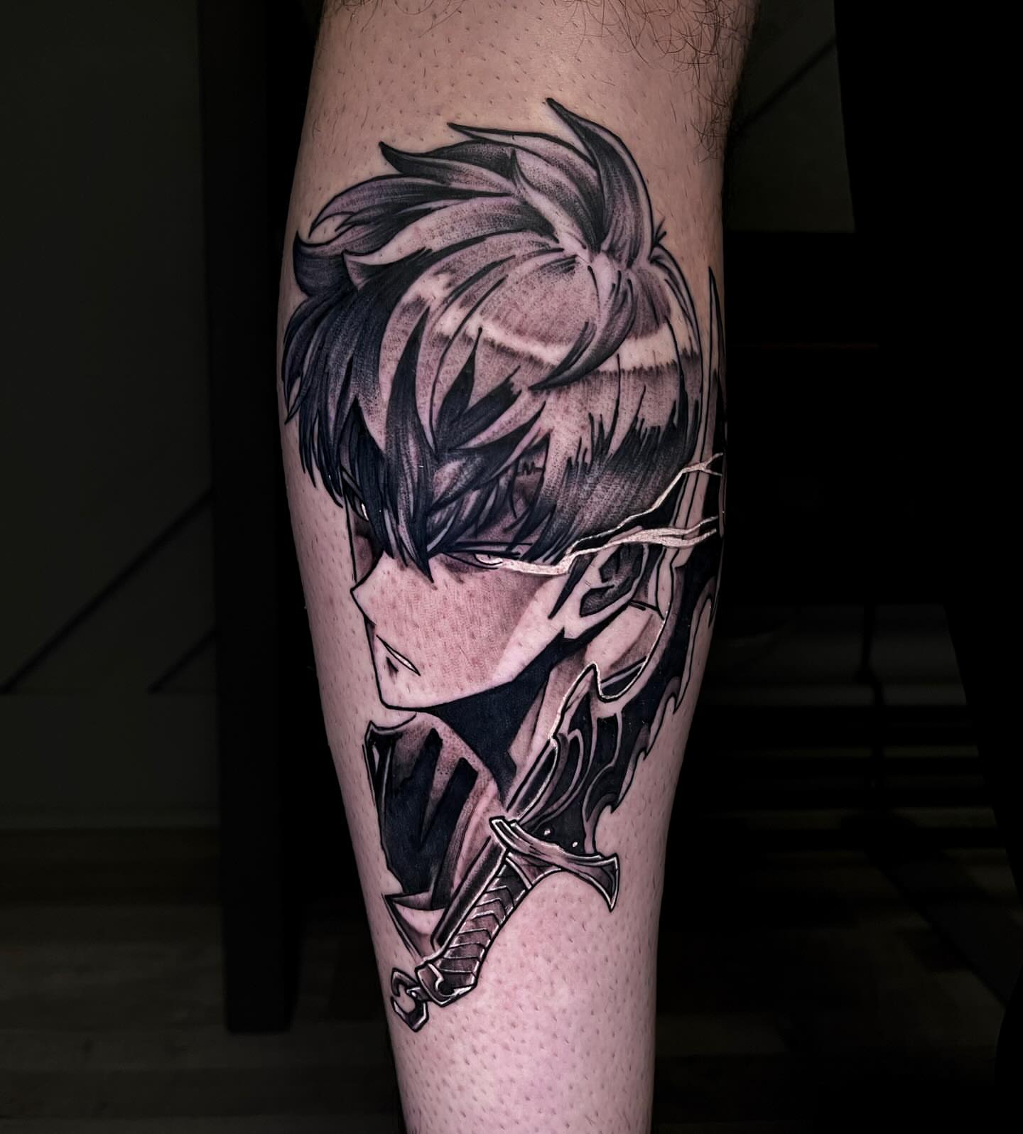 Tattoo by @notnicktattoo — anime, dotwork