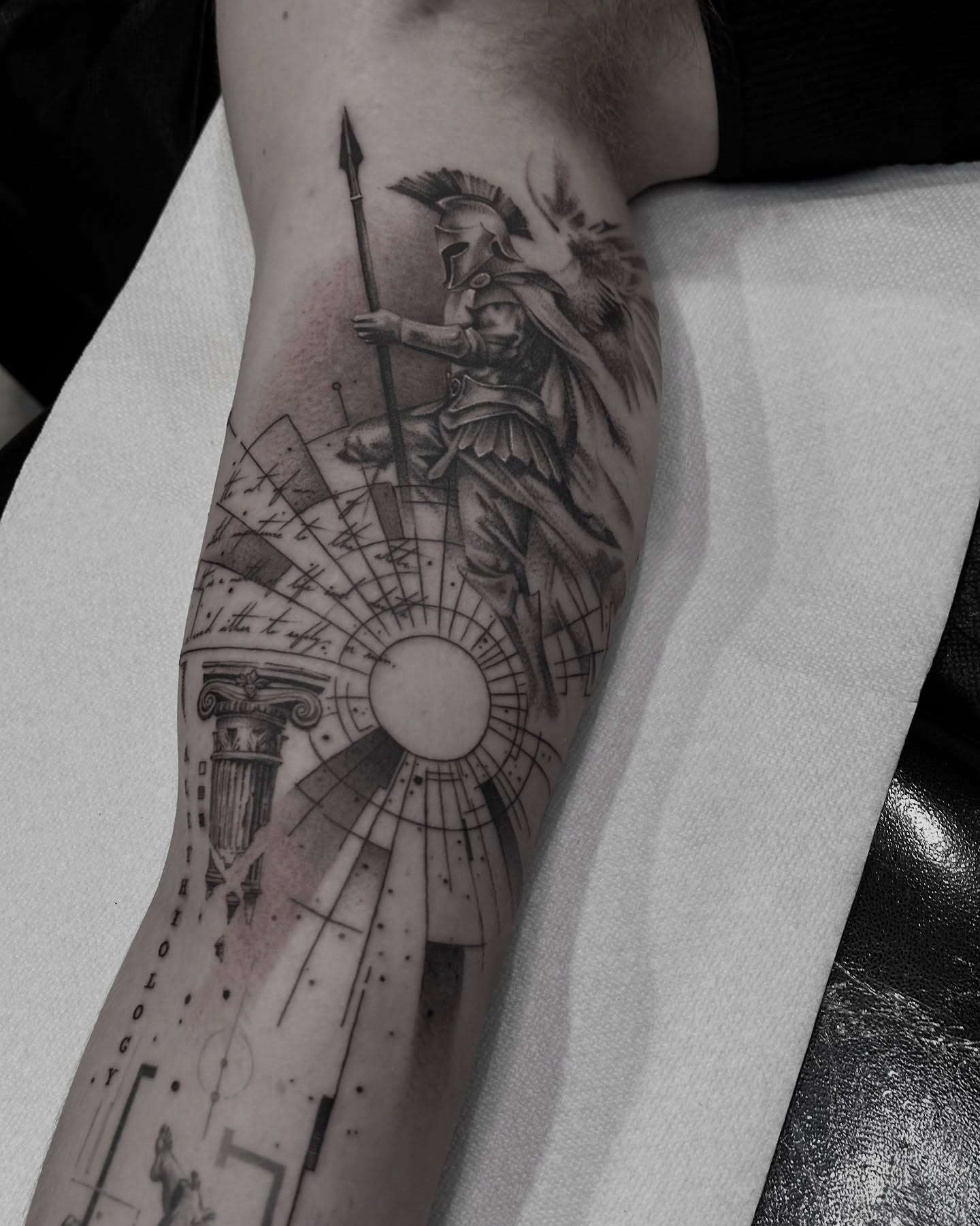 Tattoo by @beholds_ — black_and_grey, realism