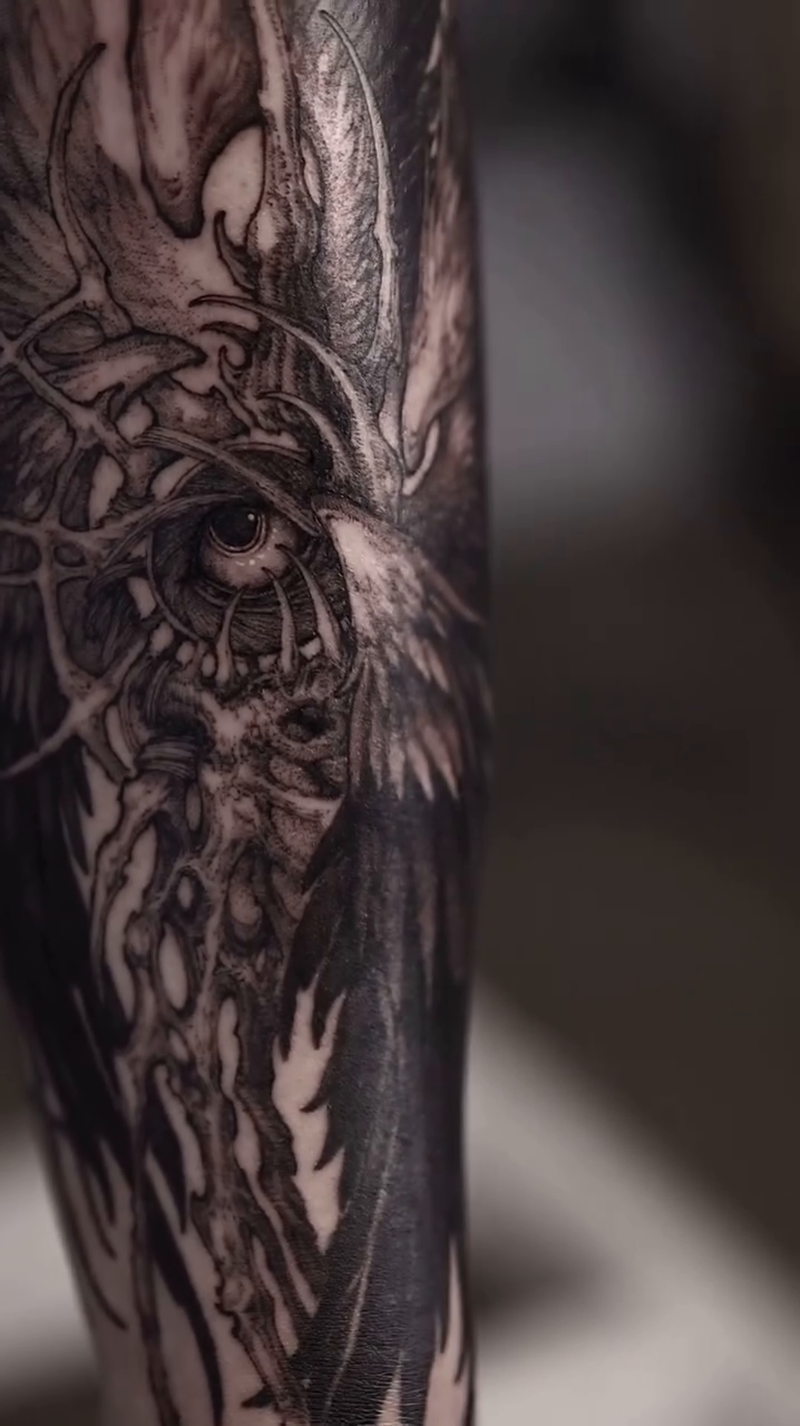 Tattoo by @rokyeom_ β dark_realism, blackwork