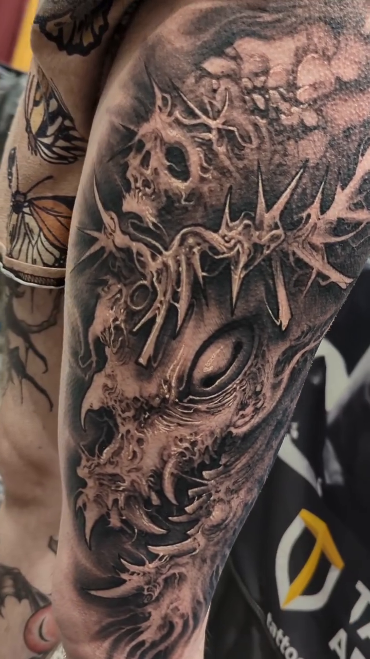 Tattoo by @jimmydalessio β dark_realism, black_and_grey
