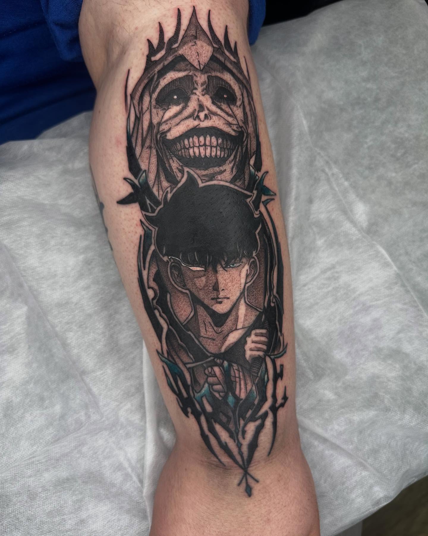 JoJo's Bizarre Adventure characters anime tattoo on the forearm by Kieran Gorse (Mihalovits) 🏴󠁧󠁢󠁷󠁬󠁳󠁿 🇺🇸